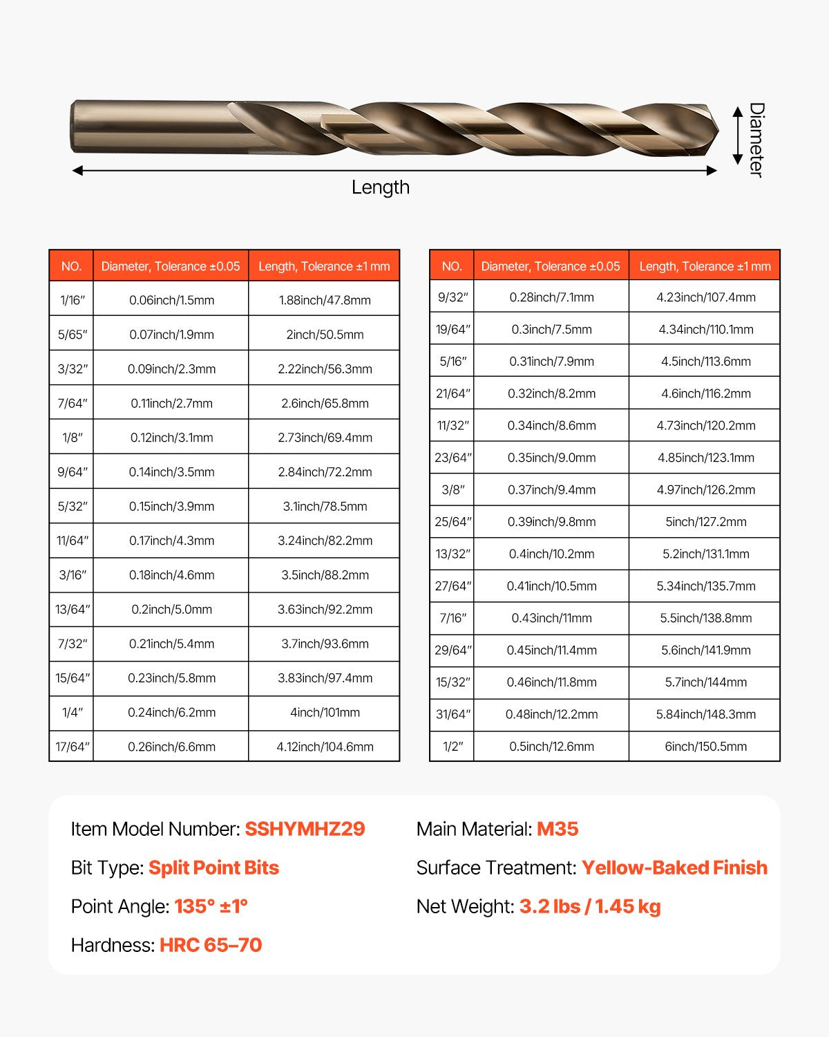 Cobalt Drill Bit Set, 29 Pcs, M35 High Speed Steel Cobalt Drill Bits with Storage Case, for Drilling Metal, Stainless Steel, Aluminum Alloy, Wood, Plastic, for Professional Work and Home DIY
