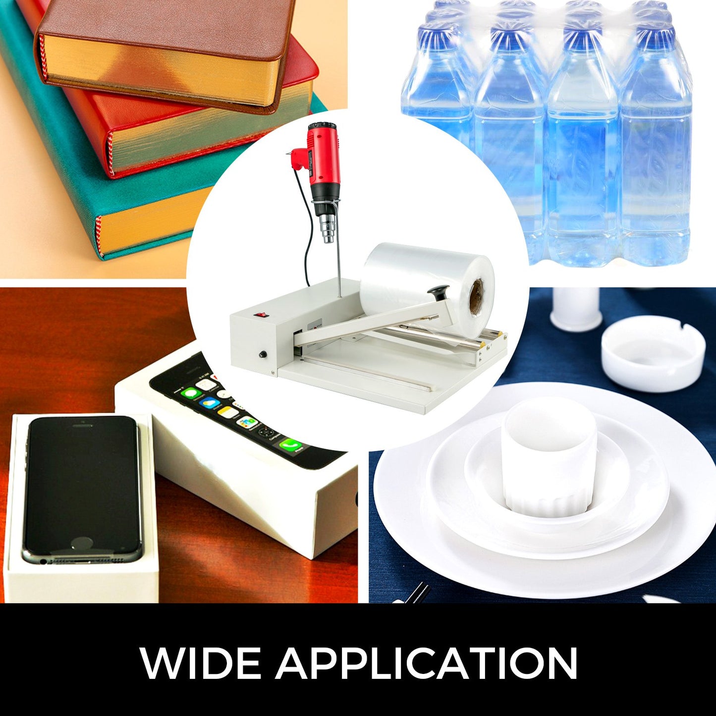 18\" Shrink Wrap Sealer, 530W I-Bar Shrink Wrap Machine, Shrink Wrap Sealer with Heat Gun and Shrink Film Suit for PVC POF Film