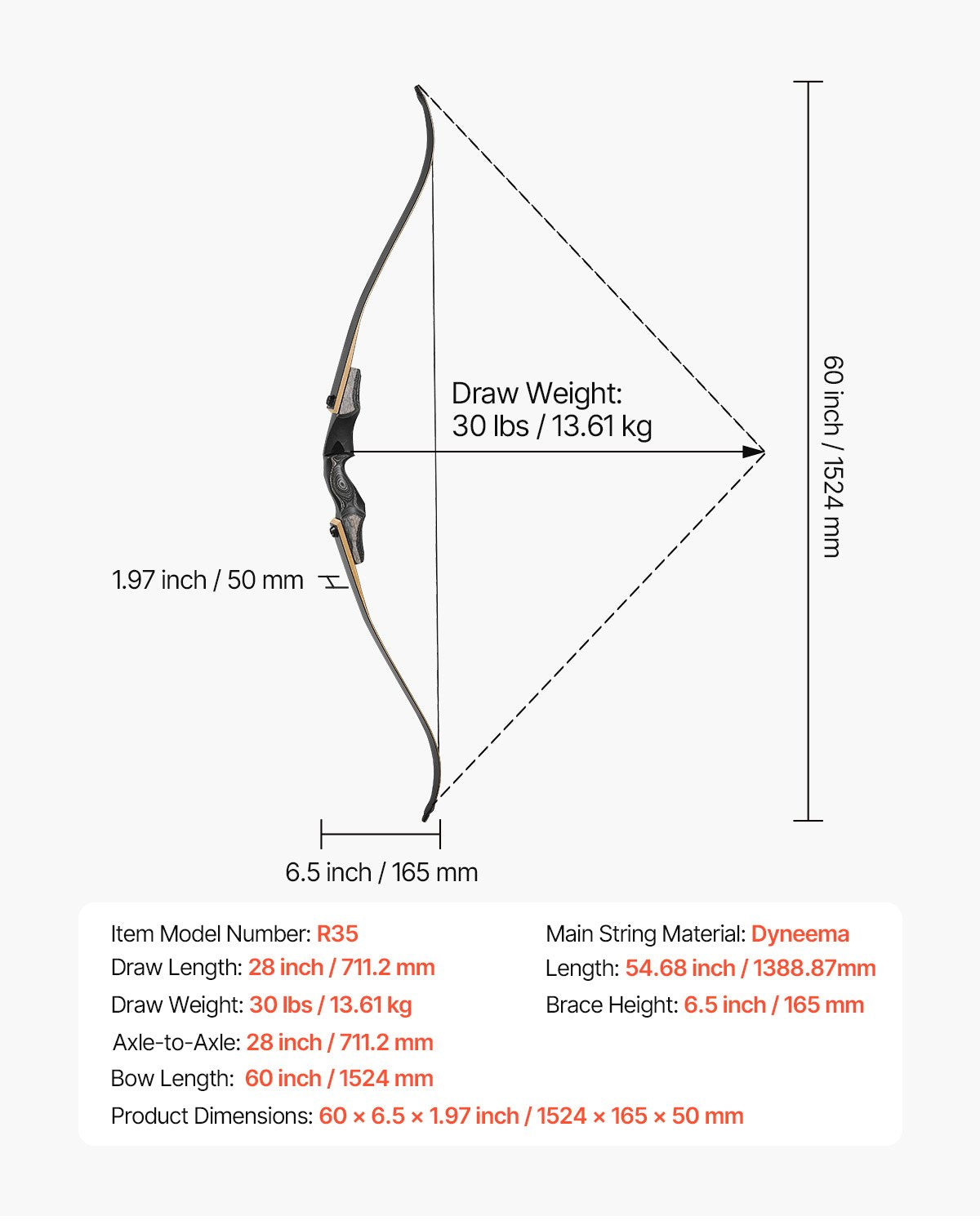 Recurve Bow and Arrows Kit, 60 inch Wooden Takedown Bows, Right Handed Ergonomic Archery Recurve Bow Package, Longbow for Outdoor Target Training Practice Hunting, Beginners to Advanced, 30 lbs