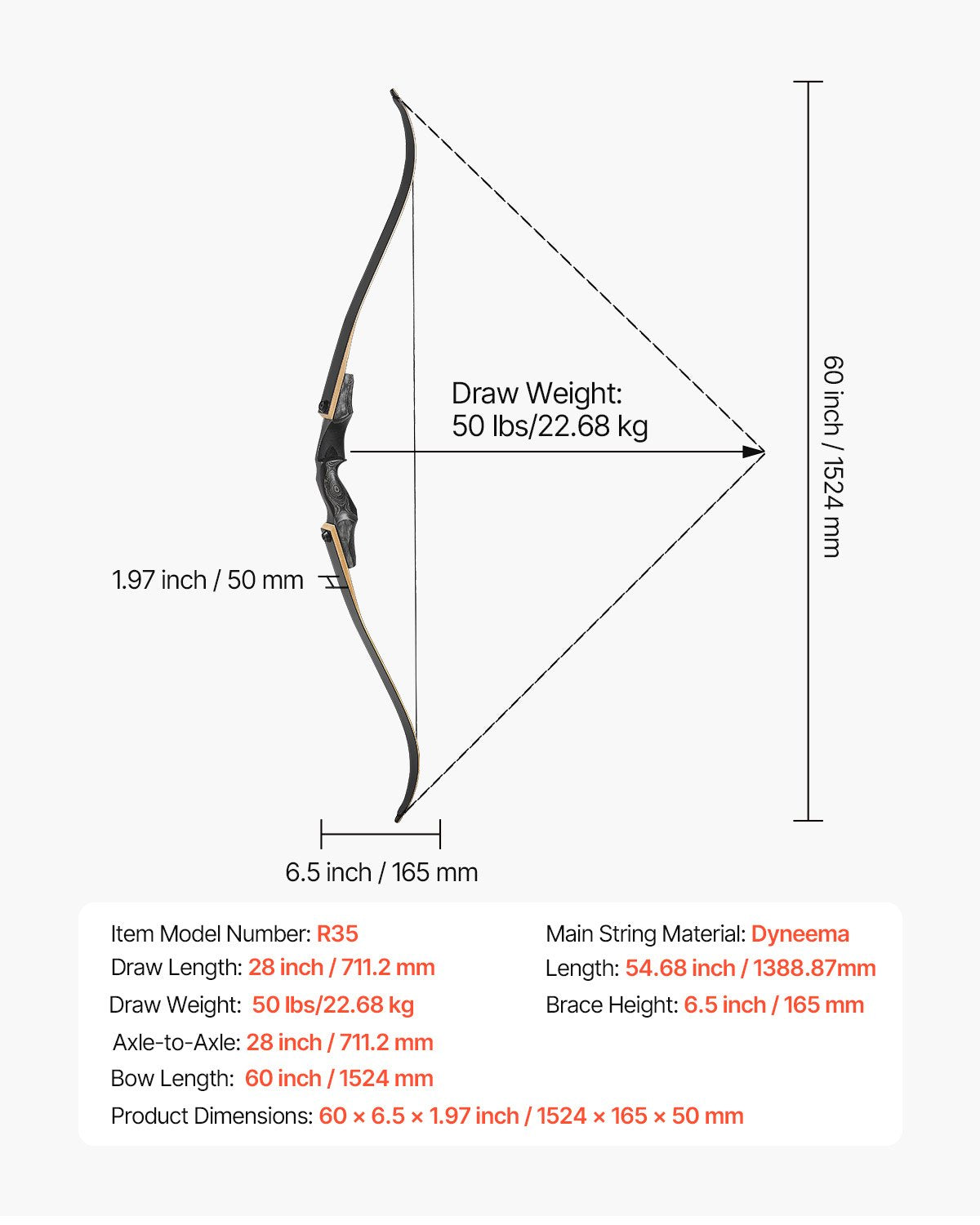 Recurve Bow and Arrows Kit, 60 inch Wooden Takedown Bows, Right Handed Ergonomic Archery Recurve Bow Package, Longbow for Outdoor Target Training Practice Hunting, Beginners to Advanced, 50 lbs
