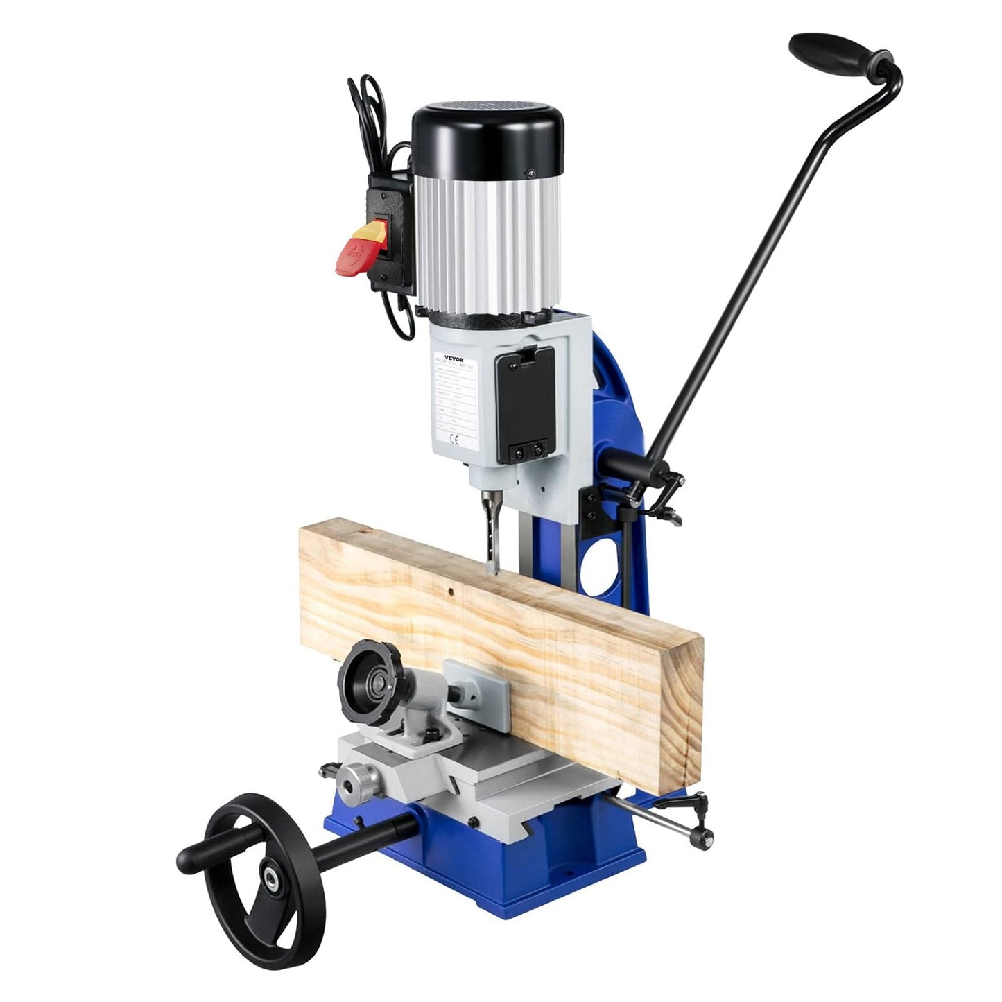 Woodworking Mortise Machine, 1/2 HP 1700RPM Powermatic Mortiser, With Movable Work Bench Benchtop Mortising Machine, For Making Round Holes Square Holes Or Special Square Holes In Wood