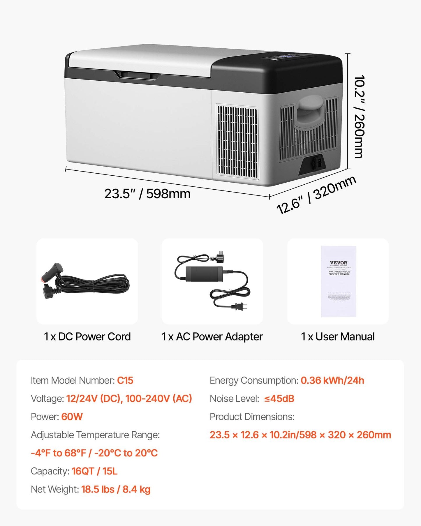 12 Volt Refrigerator 16 Qt, Portable Mini Car Fridge with -4℉-68℉ Cooling Range & App Control 12/24V DC & 110-240V AC Electric Compressor Cooler for Truck Vehicle RV Boat Outdoor & Home Use, Gre