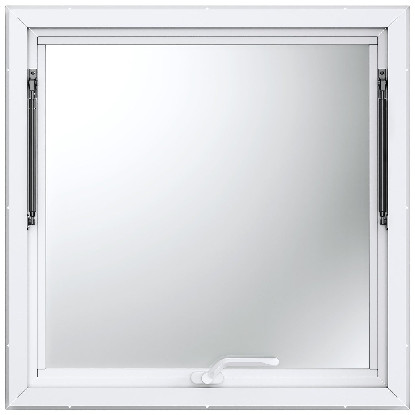 36"x36" Service Window, Aluminum Food Truck Serving Hatch with Awning & Hook, Opens to 85 Degrees, Ideal for Food Trucks and Concession Trailers, Glass Excluded