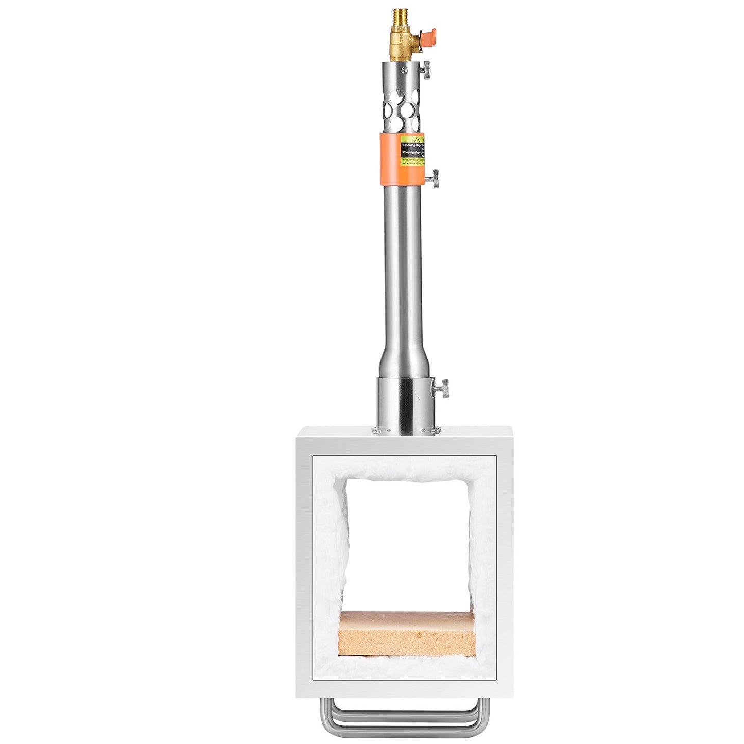 Portable Propane Forge, 1 Burner Farrier Forge, 2600℉ Tool and Knife Making Blacksmithing Gas Forge, Large Capacity Square Stainless Steel Gas Forging Tools and Equipment for Metal Forging