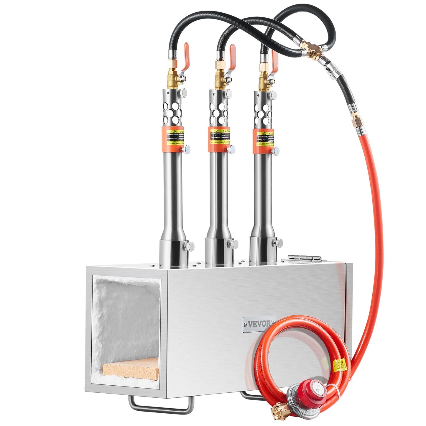 Portable Propane Forge 3 Brännare hovslagare Forge 2600℉ Kniv Metall Fyrkant