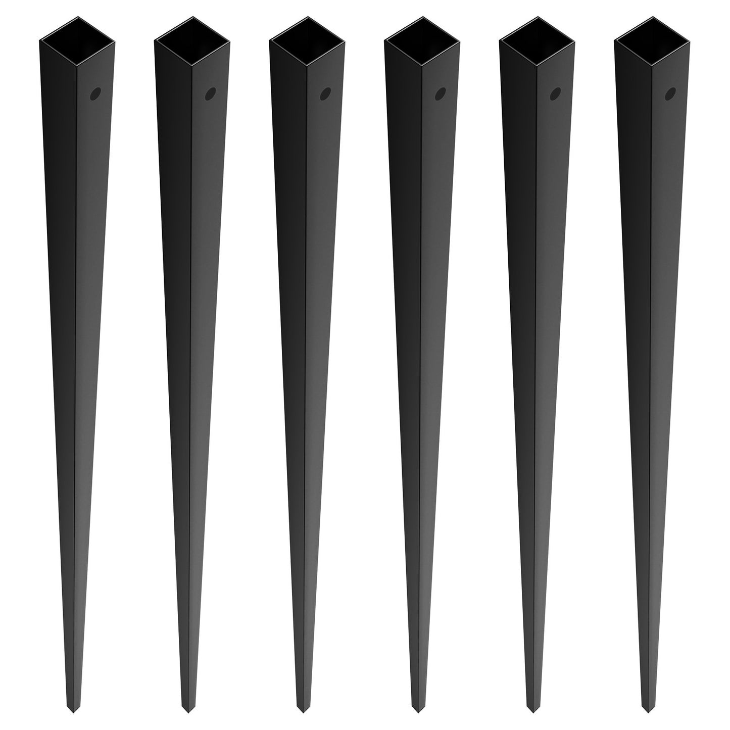 Staircase Metal Balusters, 44'' x 0,5'' Fyrkantiga aluminiumlegering dekorativa räckespindlar, 31-pack Däck Baluster med skruvar, Klassiskt ihåligt rakt däcksräcke Satin Black Pulverlackerad