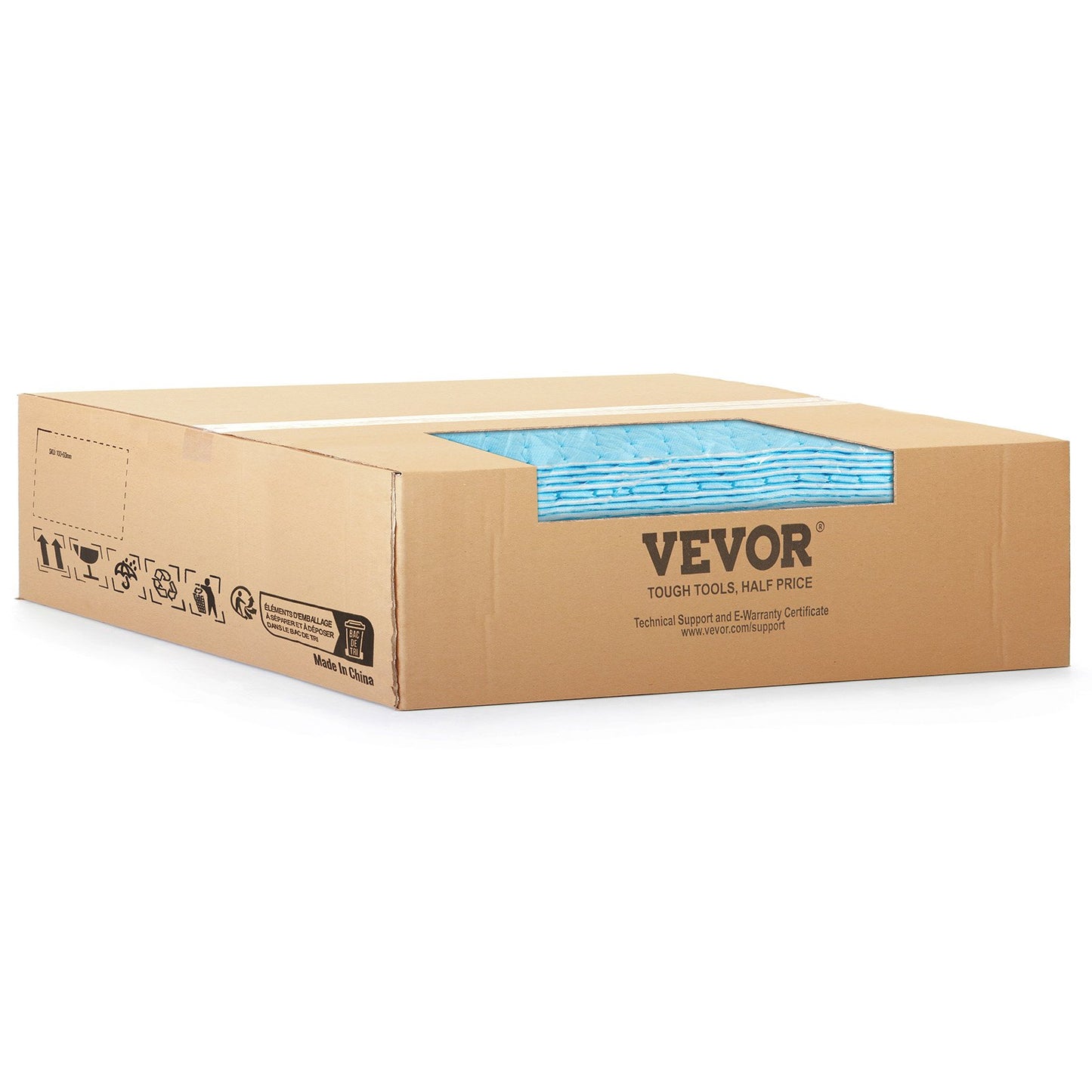 Spillabsorberande dynor, vattenabsorberande matta i dispenserlåda, 22,7L Kapacitet, 380 x 480 mm Polypropenabsorberande dyna för vatten, 30 st per låda