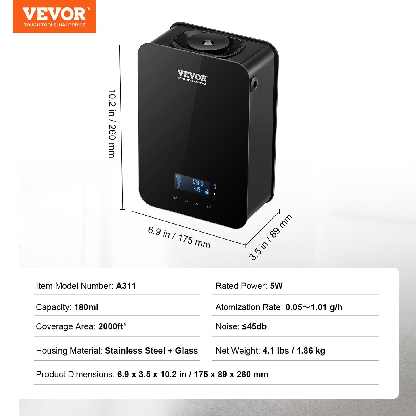 Scent Air Machine, 180ml Bluetooth Smart Essential Oil Diffuser, 2000sq.ft Waterless HVAC Scent Diffuser with Cold Air Technology, Aromatherapy Diffuser Machine for Home, Office, Hotel,
