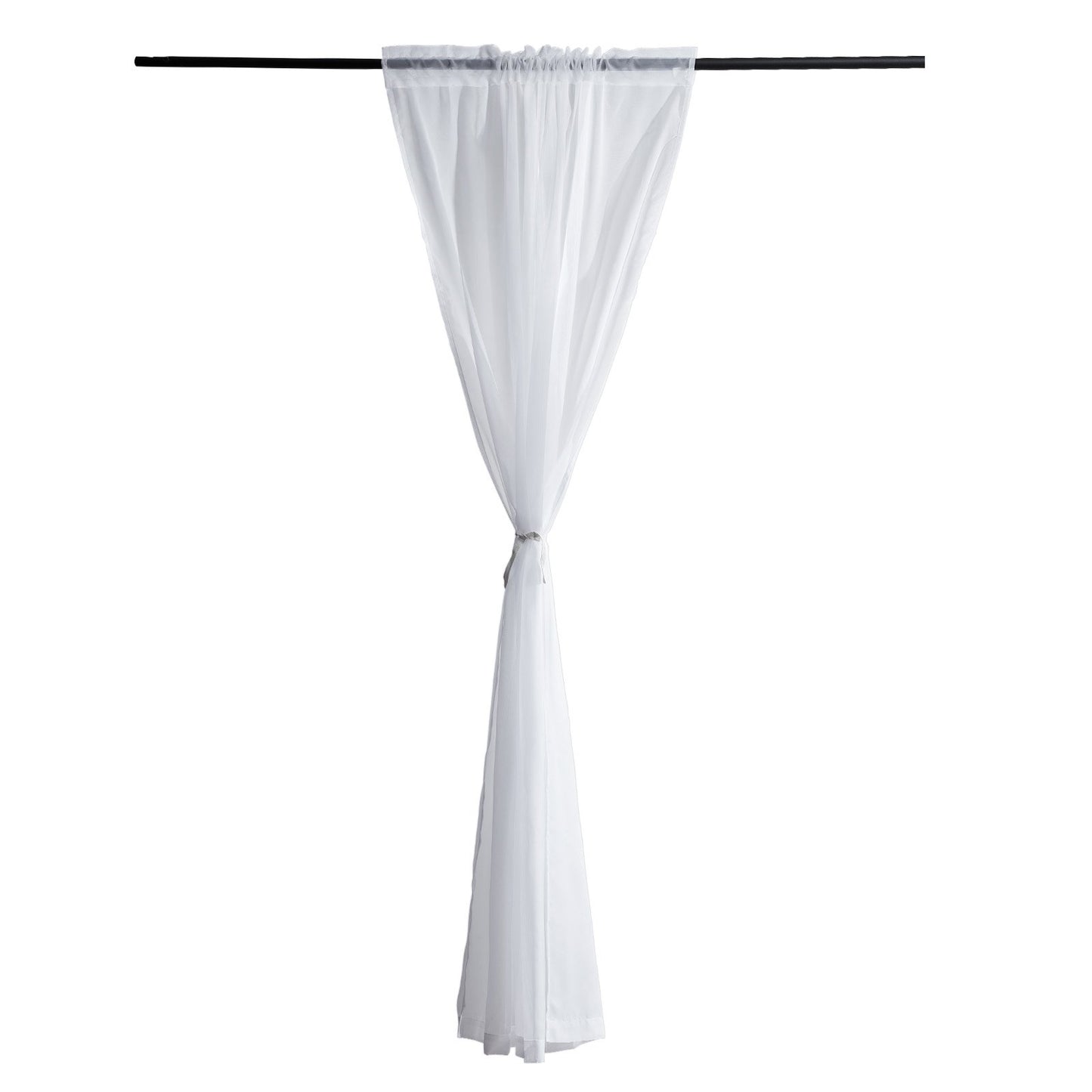 Sheer Curtains, 84 inches Long, 2 Panels Set Sheer White Curtains, Each 52" W x 84" L, Dual Rod Pocket Installation, 100% Polyester Window Drapes for Bedroom, Living Room, Balcony, Yard