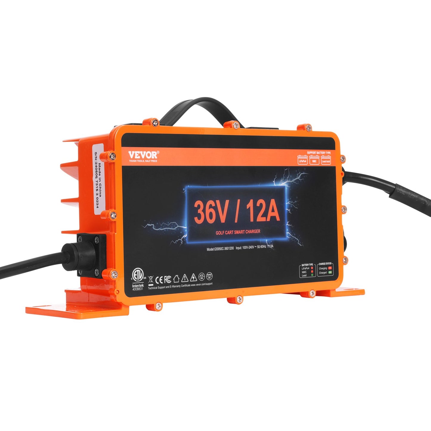 36 Volt 12 AMP Golfvagn Smart batteriladdare för EZGO D-Style IP67 ETL