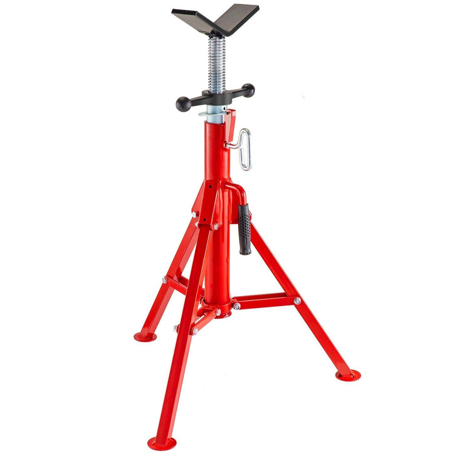 V Head Pipe Stand Adjustable Height 28-52 Inch 4500lbs/2 Tons Pipe Jack Stands Foldable Portable High Folding Pipe Stand with V Head Fold A Trailer Jacks