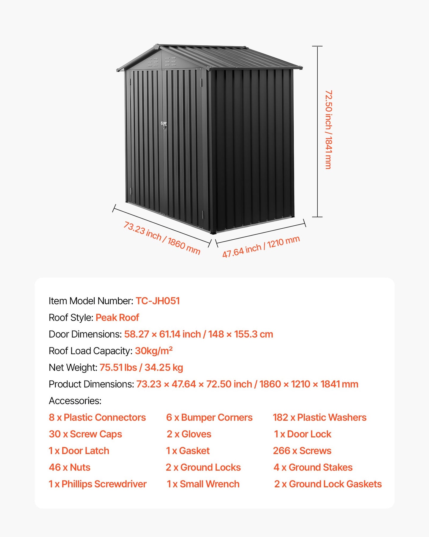 6 x 4 FT Metal Garden Shed, Outdoor Storage Shed with Lockable Doors & 4 Louver Vents, Peak Roof Metal Sheds Outdoors Storage, Storaged Sheds Clearance for Backyard, Garden, Patio, Bike, Gray