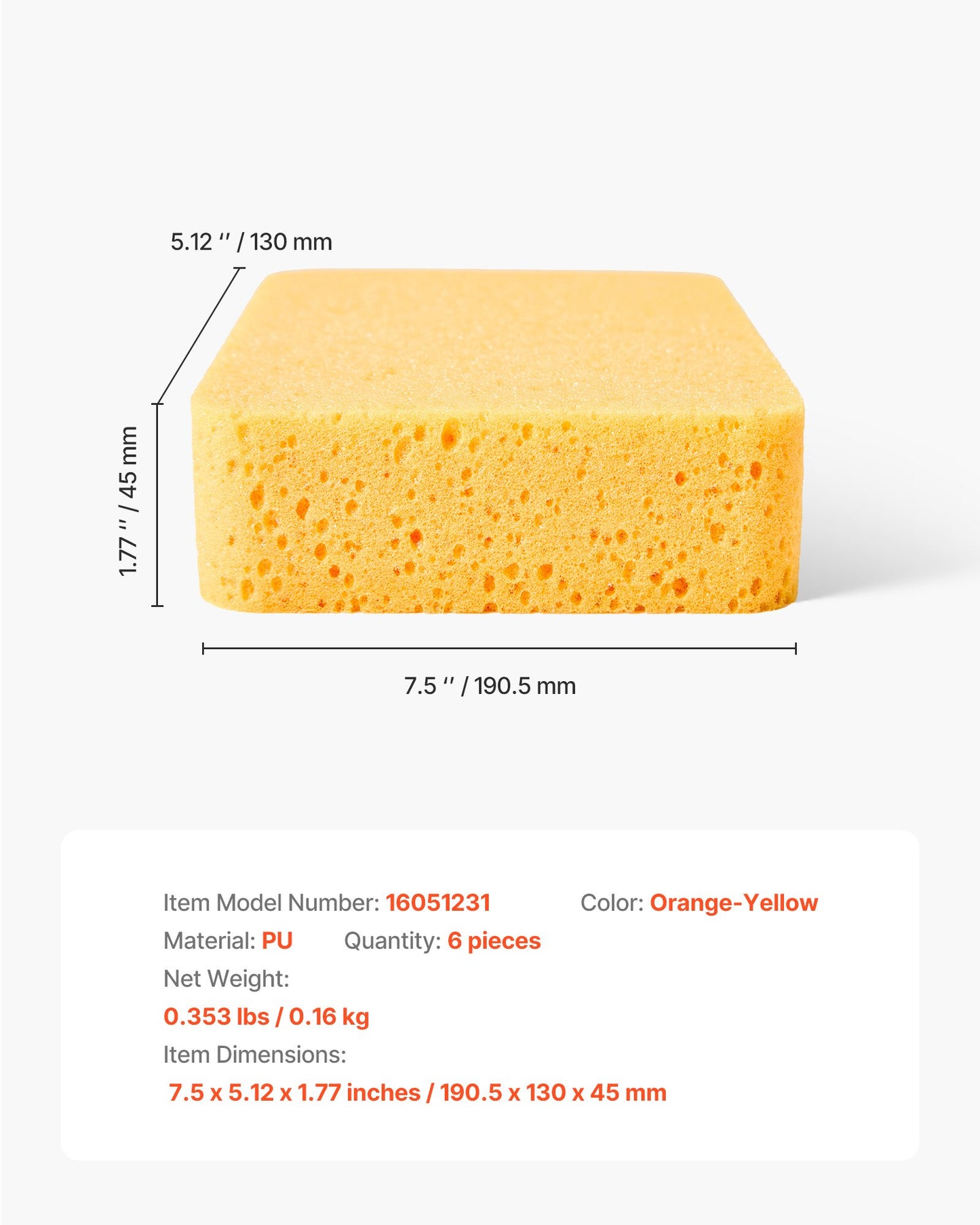 Scrub Sponge, 6-Pack Non-Scratch Cleaning Sponges for Home, Bathroom & More, Zero Scratch Dish Scrubber, Large Household Scrubbing Sponges, Friendly to Tiles, Marble, Glass and Other Surfaces