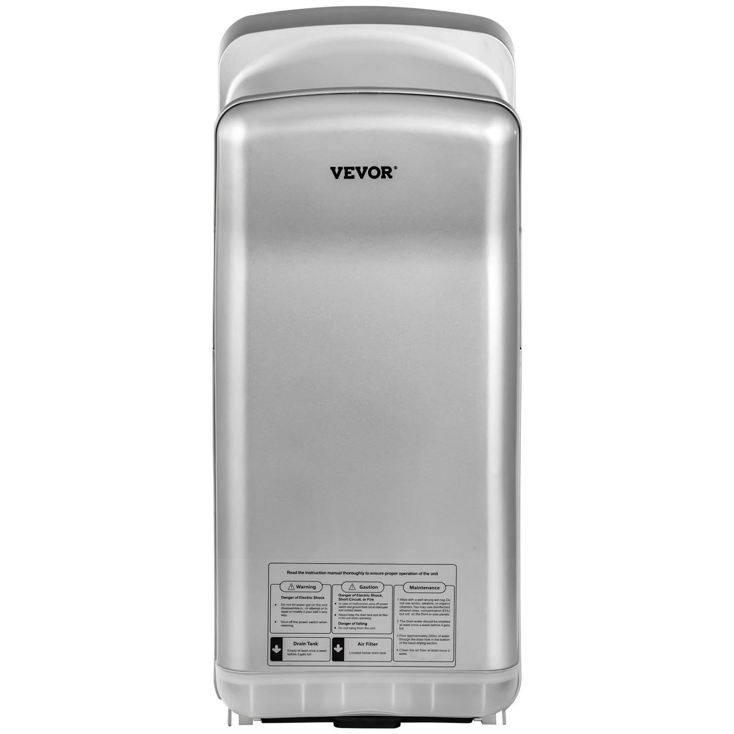 Jet Hand Dryer, Premium Electric Commercial Blade Hand Dryer, ABS Air Dryer Hand with HEPA Filtration Wall Mount Hand Dryer, 1600W 110V Vertical Hand Dryer, High-Speed Automatic Infrared Silver
