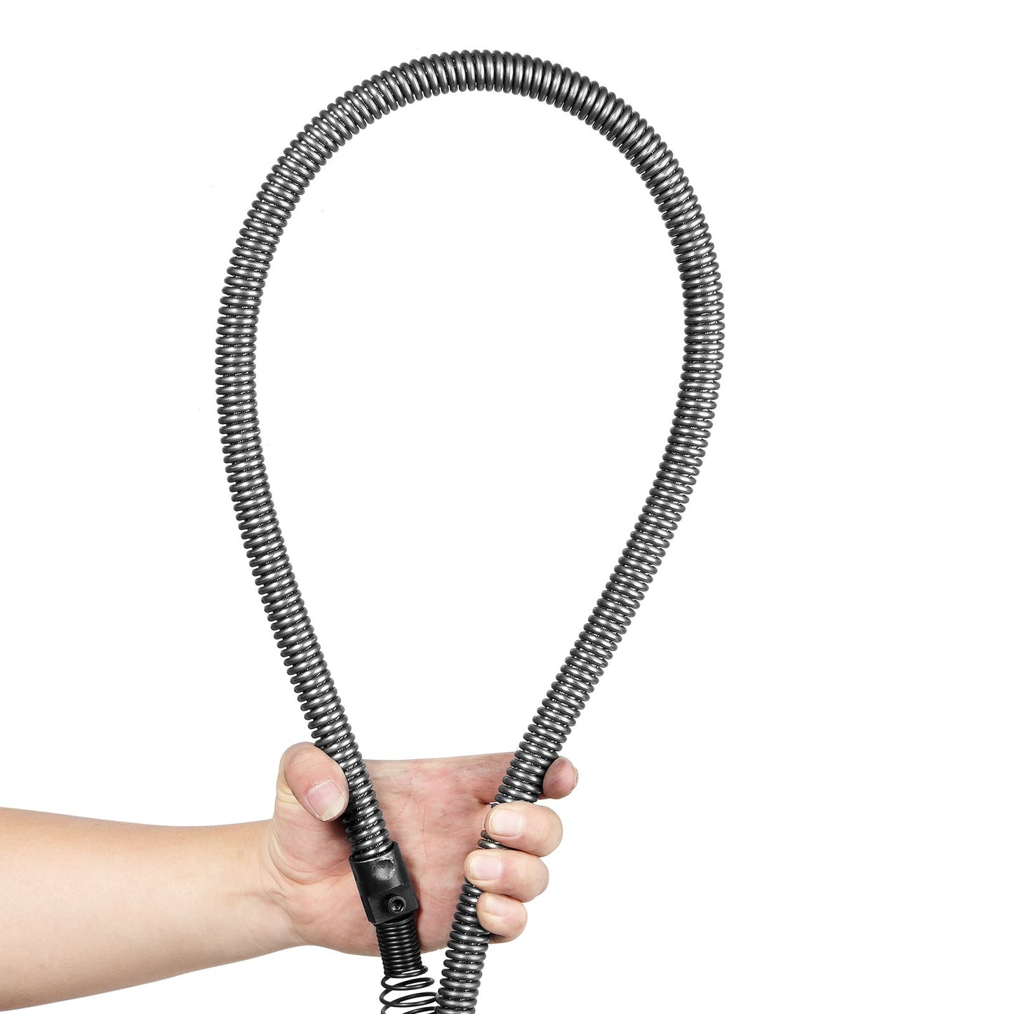 Drain Cleaning Cable 100 FT x 3/4 Inch, Solid Steel Core Drain Cleaning Cable with 4 Cutters for 3.9" to 7.9" Pipe, Professional Inner Core Drain Drain Drilling Cable for Sink, Floor Drain, Toilet