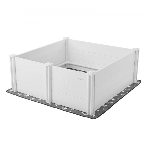Welpenbox 122x122x46 cm mit höhenverstellbarer Tür für große Hunde | EU