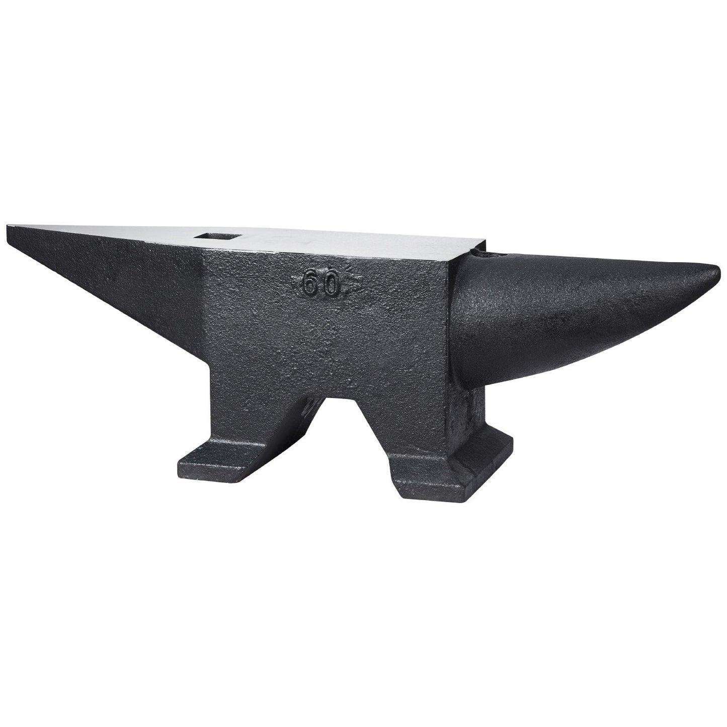 Cast Steel Anvil, 132 Lbs(60kg) Single Horn Anvil with Large Countertop and Stable Base, High Hardness Rugged Round Horn Anvil Blacksmith, for Bending, Shaping