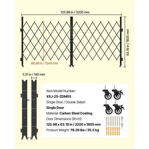 Double-folding safety gate Lockable scissor gate 340 x 153 cm (W x H) | EU
