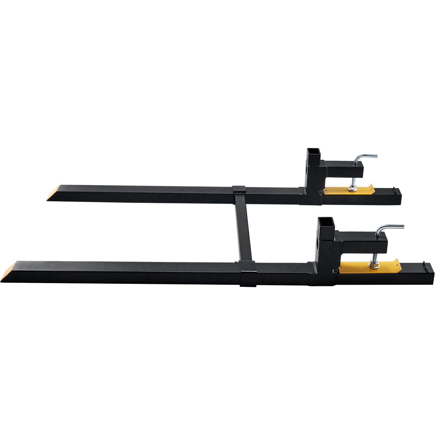 Pallet Forks, 2000 lbs Tractor Bucket Forks, 60" Total Length Clamp on Pallet Forks with Adjustable Stabilizer bar, Heavy Duty Pallet Forks for Tractor Attachments, Skid Steer, Loader Bucket