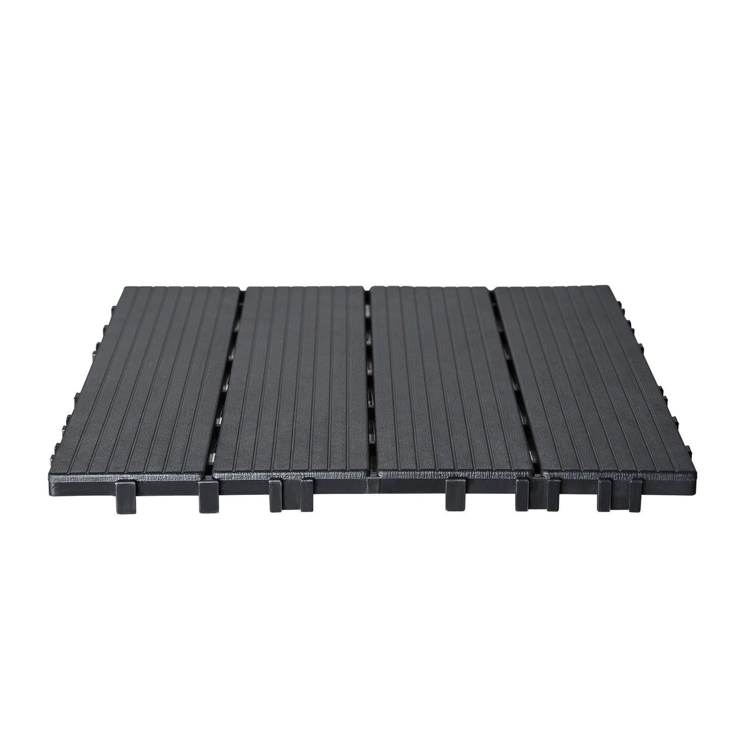 Interlocking Deck Plates 10 Pack 12"x12" Plast för veranda mörkgrå
