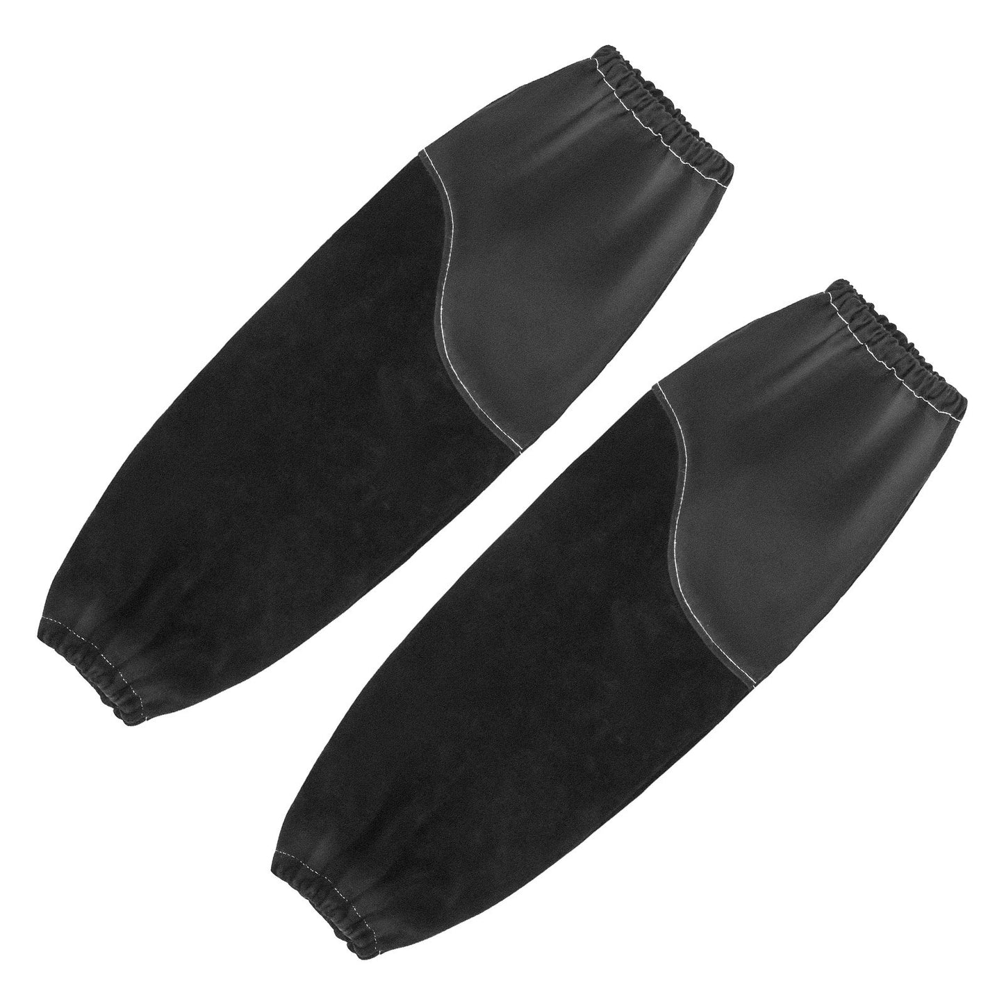 Flame Resistant Welding Work Sleeves, Heavy Duty Cowhide Leather & FR Cotton Arm Protection Sleeves for Men Women - with Elastic Cuffs for Welding, Blacksmithing, Woodworking