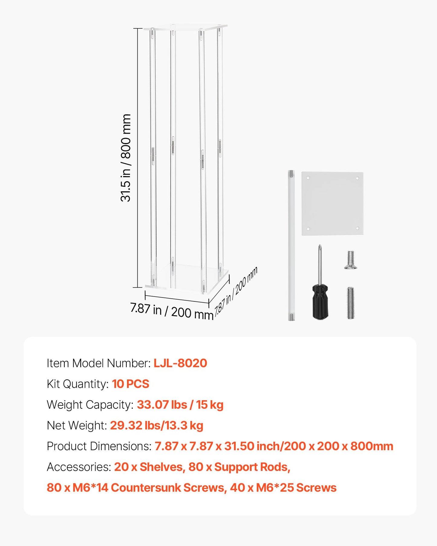 Wedding Flower Stand, 10PCS 31.5-inch Column Flower Stand, Floral Stands with Acrylic Laminate, Cylindrical Cubic Floral Display Rack for Wedding, Party, Birthday, Home, Centerpiece Stands