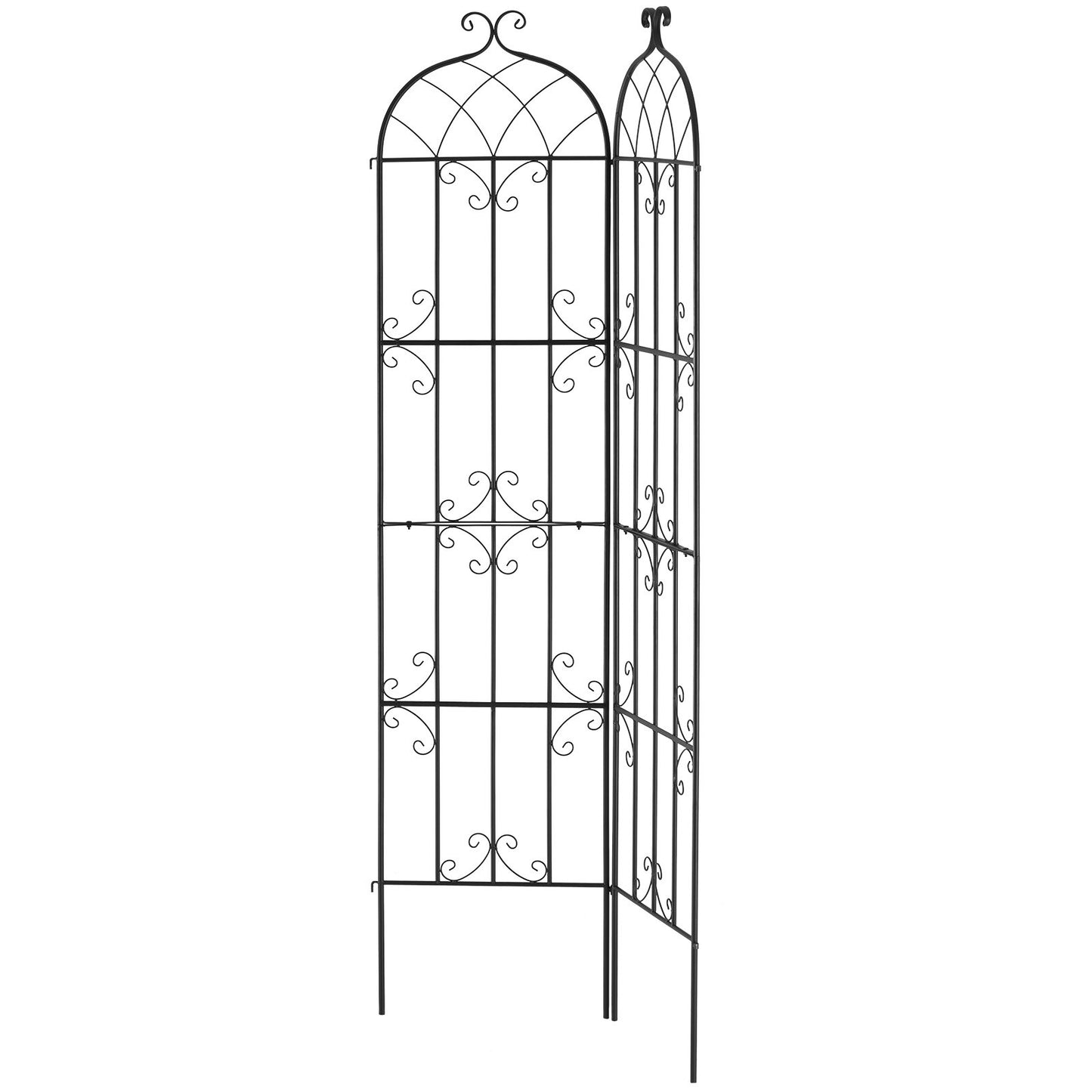 2-pack metal garden trellis for climbing plant support 87x20 in rustproof