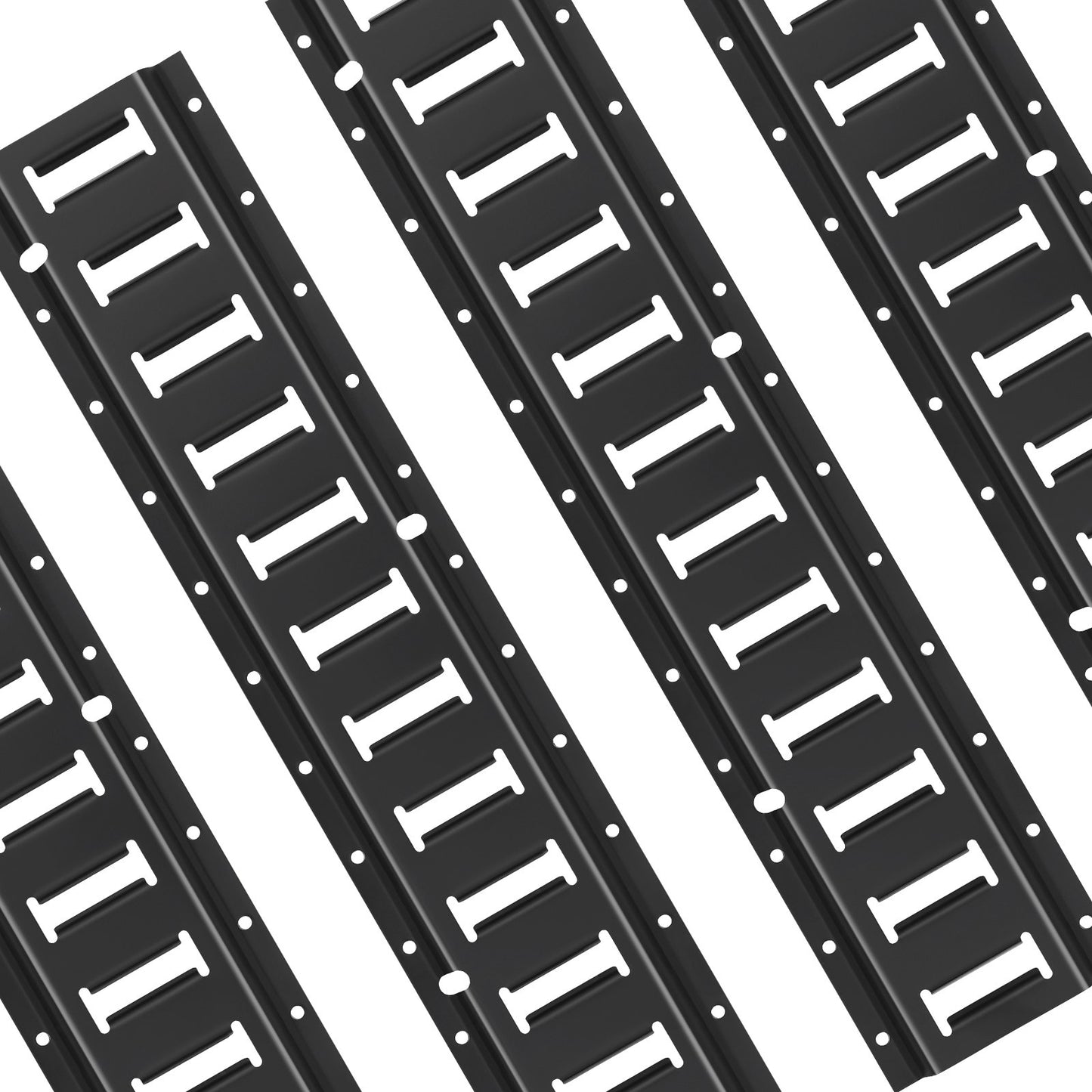 E-Track-Zurrschienen-Set, 2 Fuß Stahlschienen, 4er-Pack, sichere Fracht und schwere Lasten bis zu 2000 lbs, robuste E-Track-Schienen mit Schrauben für Garage, Transporter, Anhänger, Motorradhalterungen, ATV-Halterungen