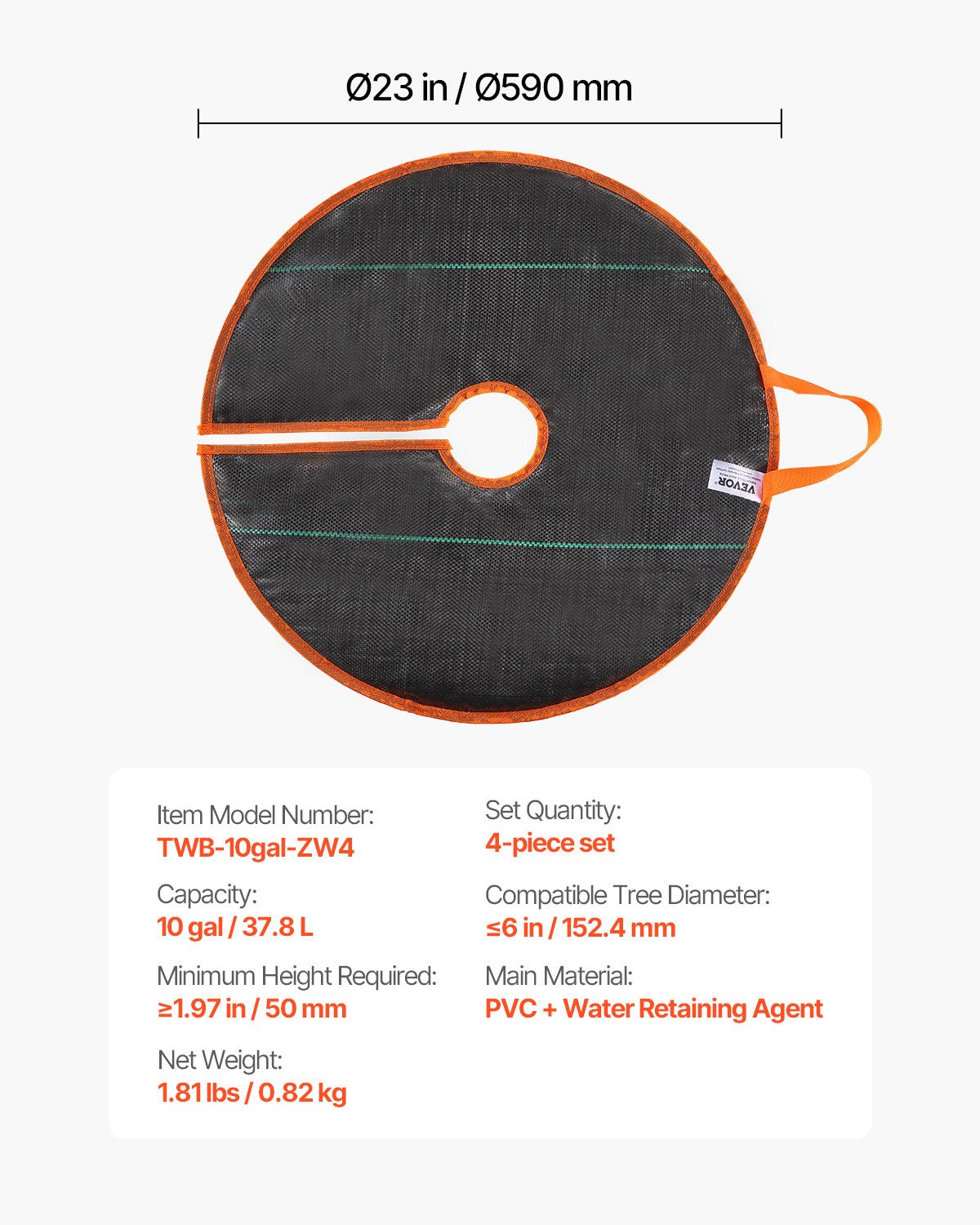 Tree Watering Rings, 4 Packs 10 Gallons Self-Watering Tree Bags, Slow Release Tree Irrigation Bags up to 30 Days, Heavy Duty Automatic Drip System for for Planting Gardening Trees and Shrub