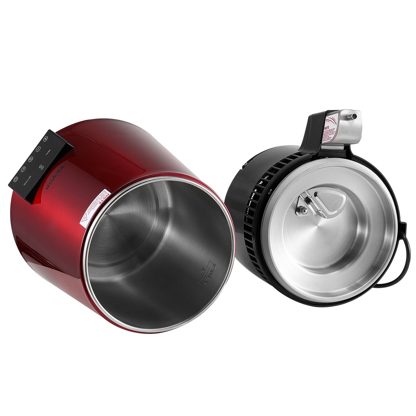 Water Distiller, 4L 1.1 Gallon Pure Water Purifier Filter For Home Table Countertop, 1750W Distilled Maker with Glass Pot, Stainless Steel Interior Drinking Machine to Make Clean Waters, Red