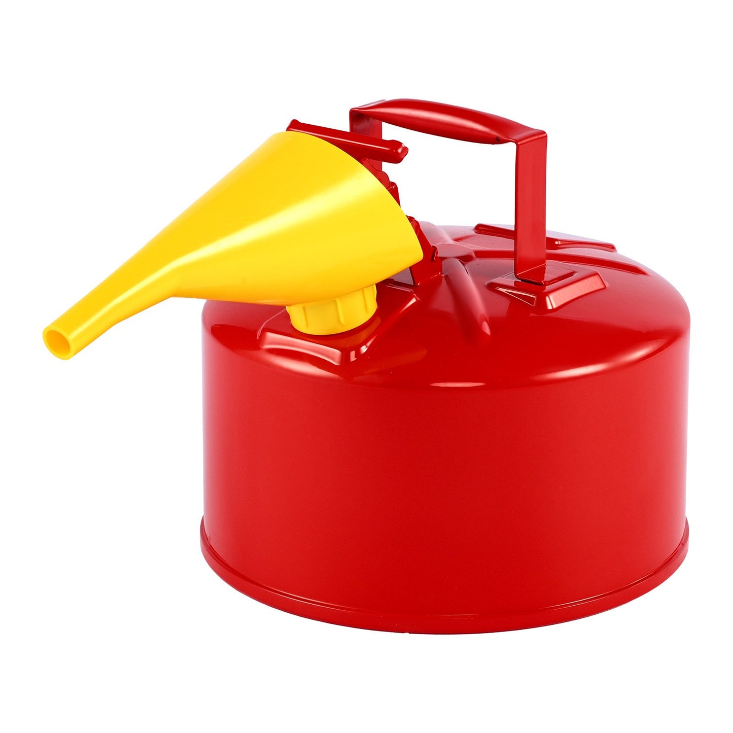 Safety Gas Can, 2.5 Gallon Type I Red Safety Can for Gasoline with Stainless Steel Flame Arrester, Self-Closing Lid, and PE Funnel, Carbon Steel Flammable Storage Container with Ergonomic Handle
