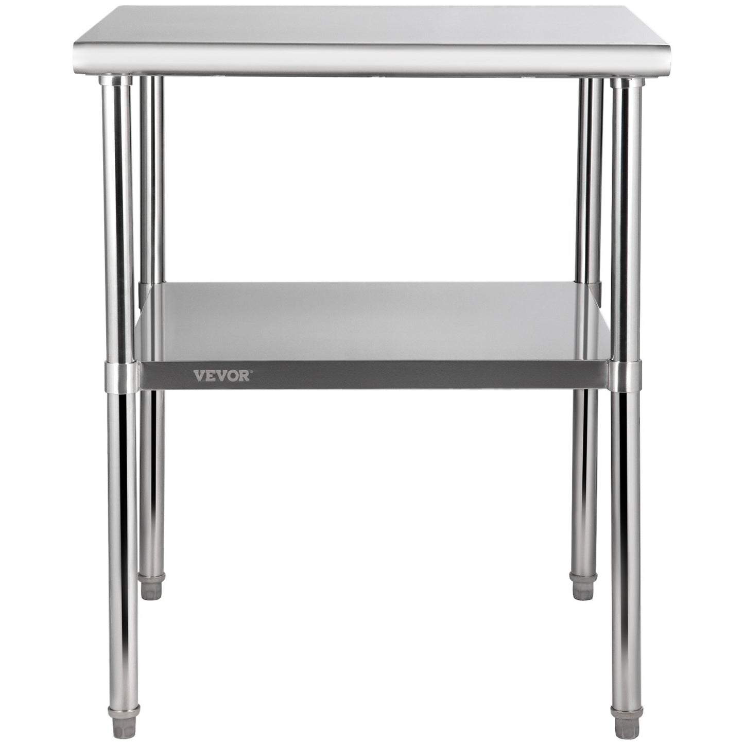 Stainless Steel Prep Table, 30 x 30 x 36 inches, 800 lbs Load Capacity Heavy Duty Metal Work Table with Adjustable Bottom Shelf and Feet, Commercial Workstation for Kitchen Garage Restaurant Backyard