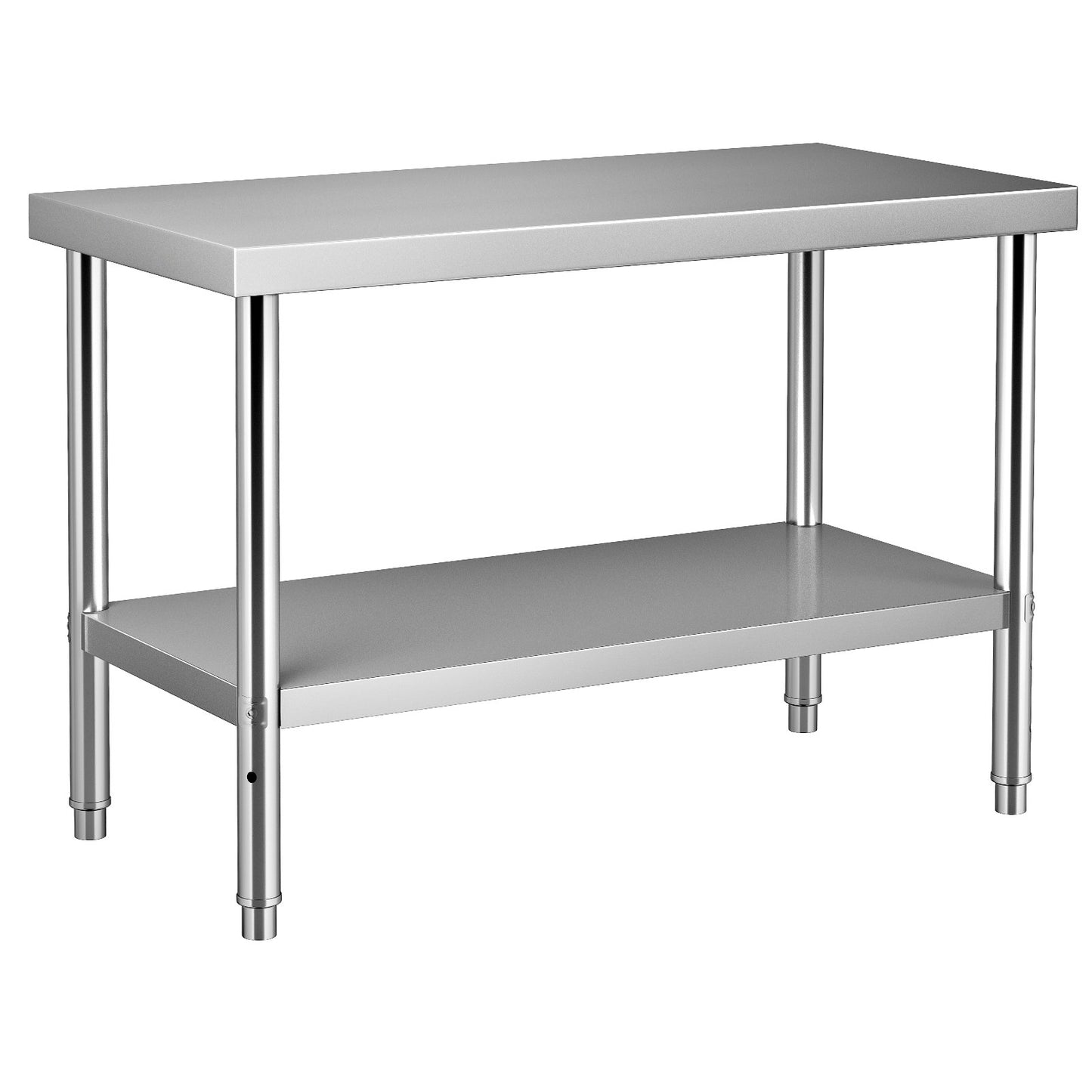 Stainless Steel Prep Table, 48 x 30 x 34 inches, 550 lbs Load Capacity Heavy Duty Metal Work Table with Adjustable Bottom Shelf, Commercial Workstation for Kitchen Restaurant Garage Backyard