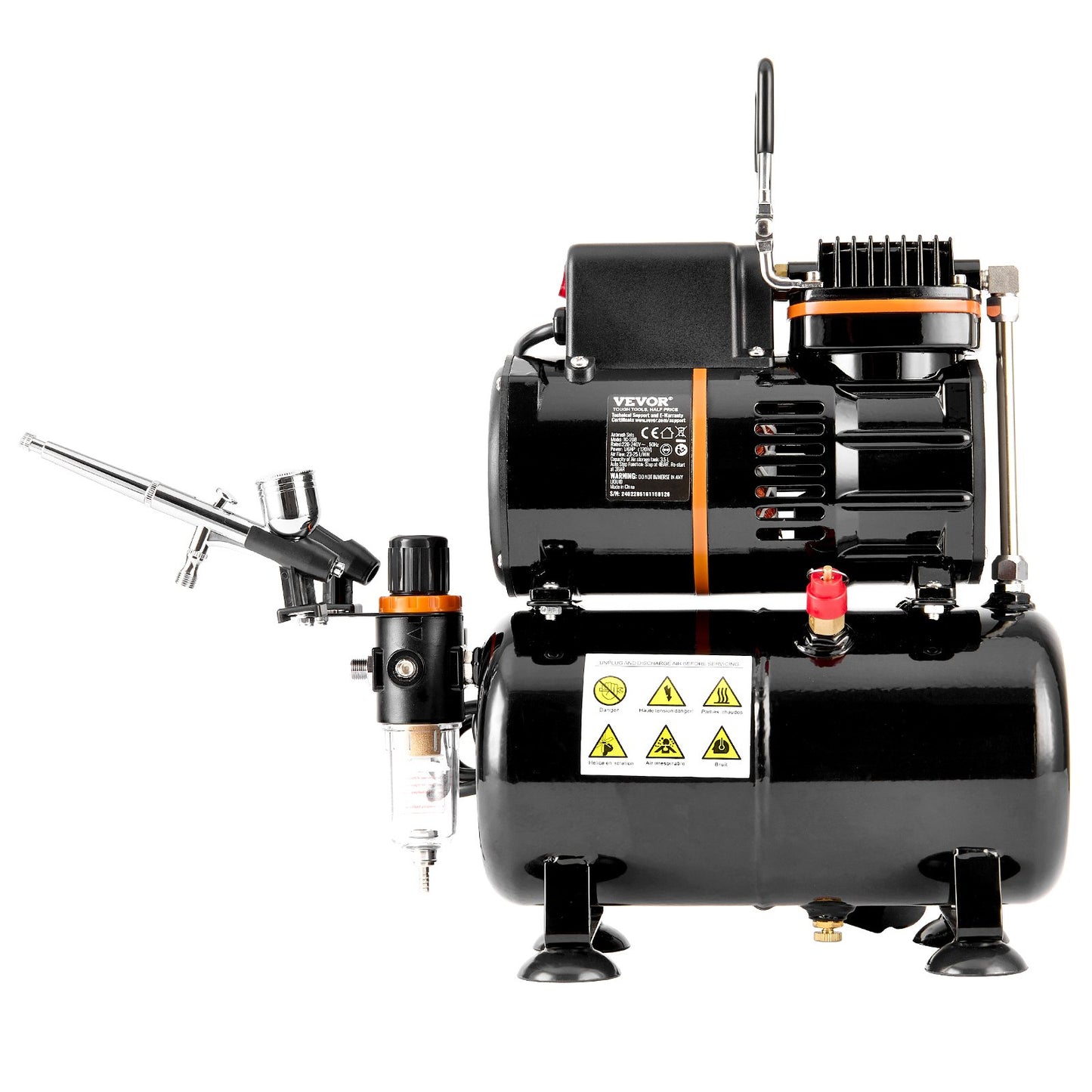 Airbrush-Kit, Doppellüfter-Lufttank-Kompressorsystem-Kit mit 3,5-l-Lufttank