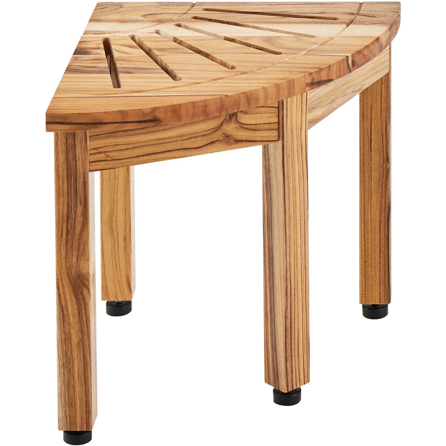 Eckduschbank aus Teakholz, 31,8 cm Höhe, 29,2 cm Radius, Eckduschbank aus 100 % Teakholz, schimmelresistent, 136 kg mit Ablagefläche, Duschhocker für Innen- und Außendusche, für Badezimmer