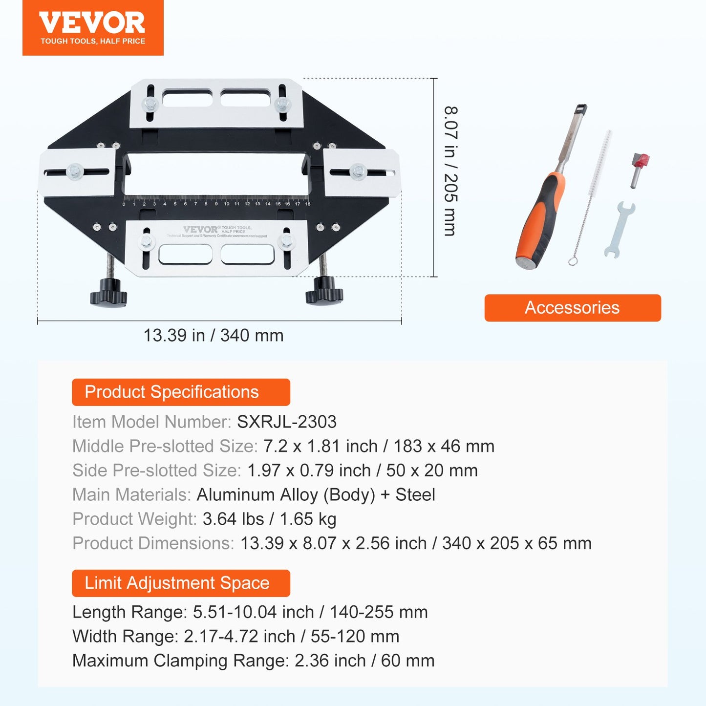 Door Hinge Jig, Aluminum Alloy Woodworking Hole Opener, Slotting Locator, Flexible Wooden Door Hinge Hole Guide, Hinge Template Jig for Door Hinge Groove and Door Lock Installation