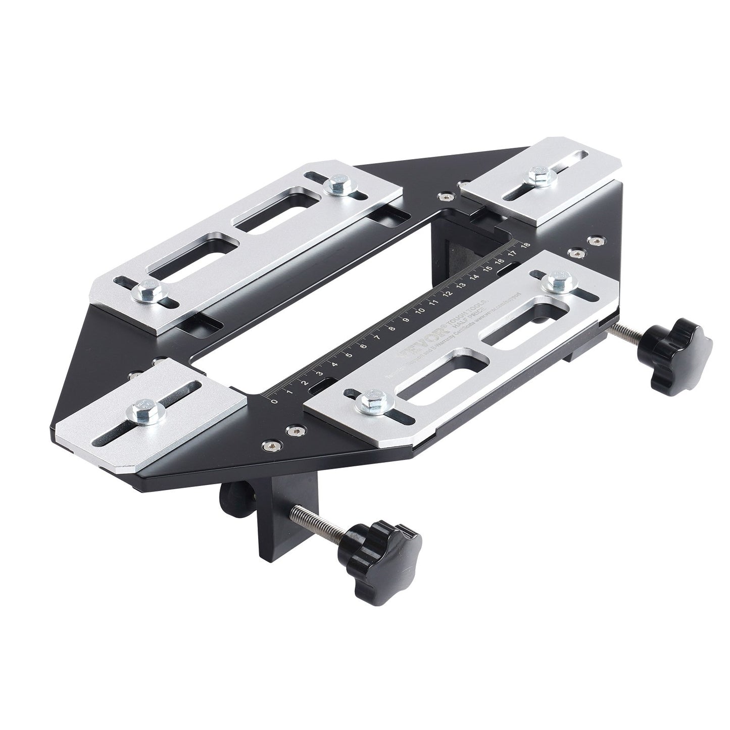 Door Hinge Jig, Aluminum Alloy Woodworking Hole Opener, Slotting Locator, Flexible Wooden Door Hinge Hole Guide, Hinge Template Jig for Door Hinge Groove and Door Lock Installation
