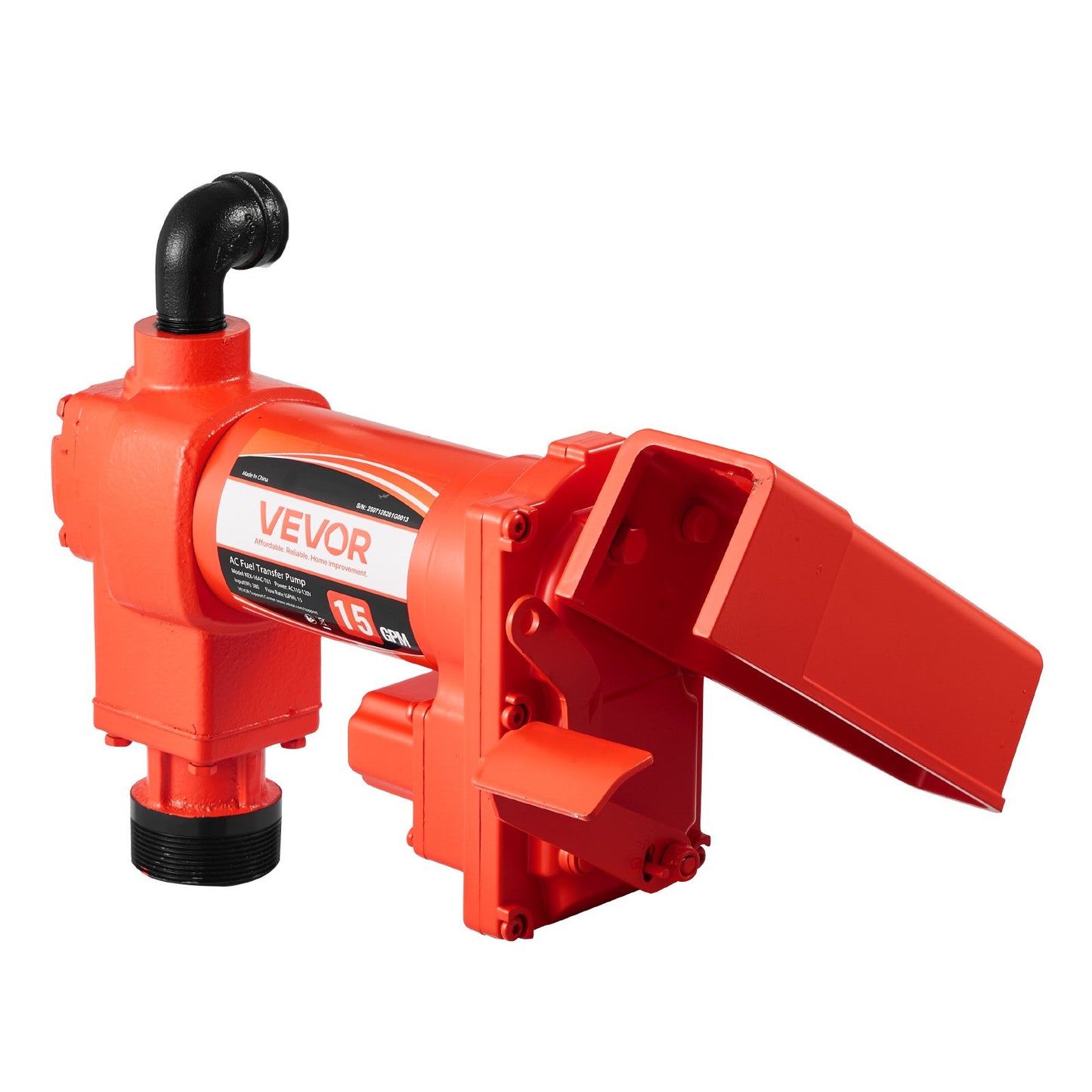 Fuel Transfer Pump 110V, 15 GPM 57 L/min, AC Electric Oil Transfer Pump, with Auto Shut-Off Fuel Nozzle & Discharge Hose, High Flow Kit for Gasoline, Diesel, Kerosene, Biodiesel, Ethanol Blends