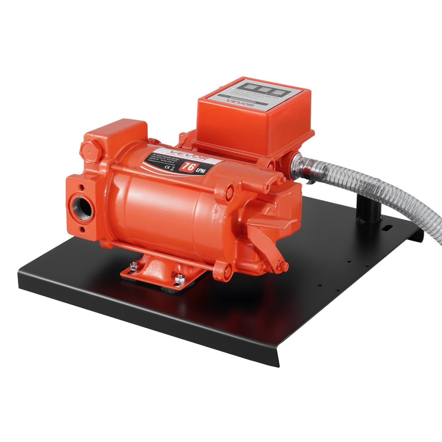 Fuel Transfer Pump 110V, 20 GPM 76 L/min, AC Electric Oil Transfer Pump, with Meter, Auto Shut-Off Fuel Nozzle & Discharge Hose, High Flow for Gasoline, Diesel, Kerosene, Biodiesel, Ethanol