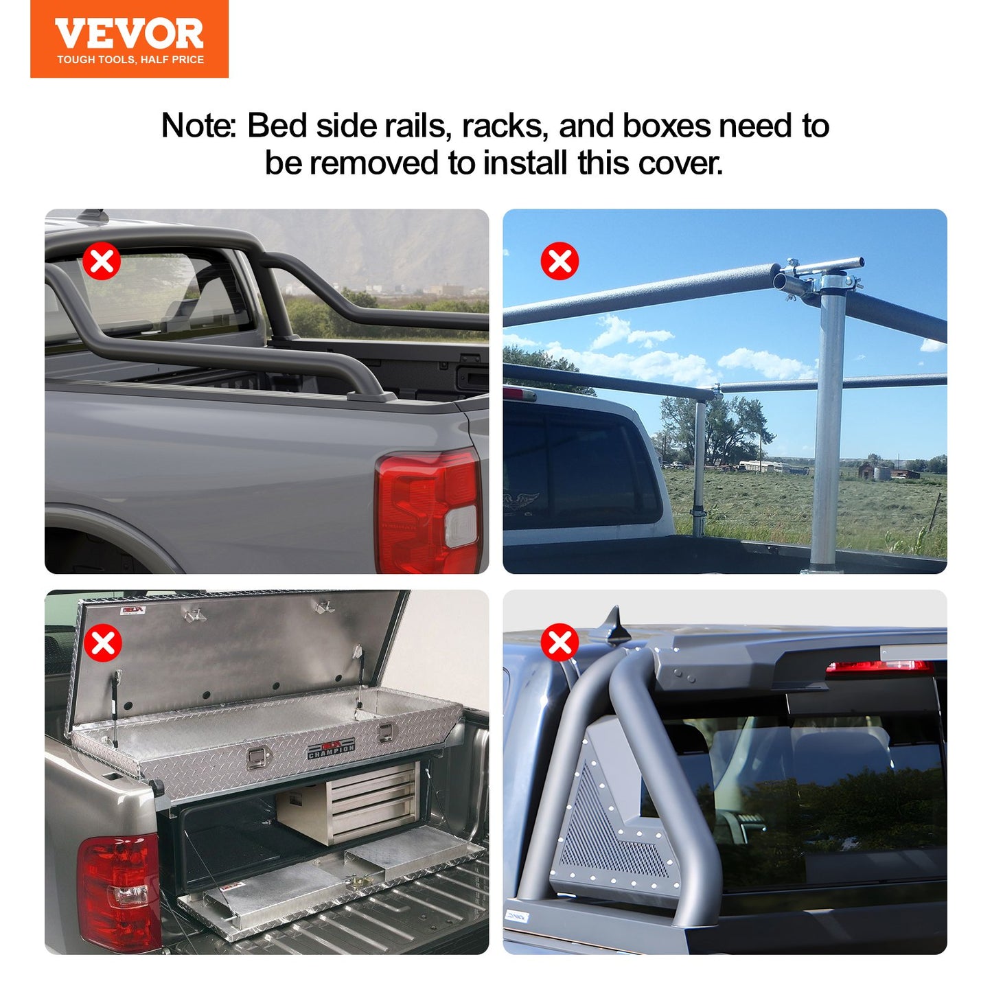 Truck Bed Cover, Roll Up Truck Bed Tonneau Cover, Compatible with 2019-2024 Chevy Silverado GMC Sierra 1500 (NOT FIT 19-24 Classic) Bed, for 5.8 x 5.3 ft Bed, Soft PVC, Roll Up Tonneau Cover