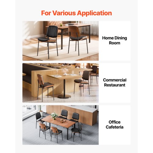 2er Set Esszimmerstühle moderner Leder Küchenstuhl Metallbeine schwarz