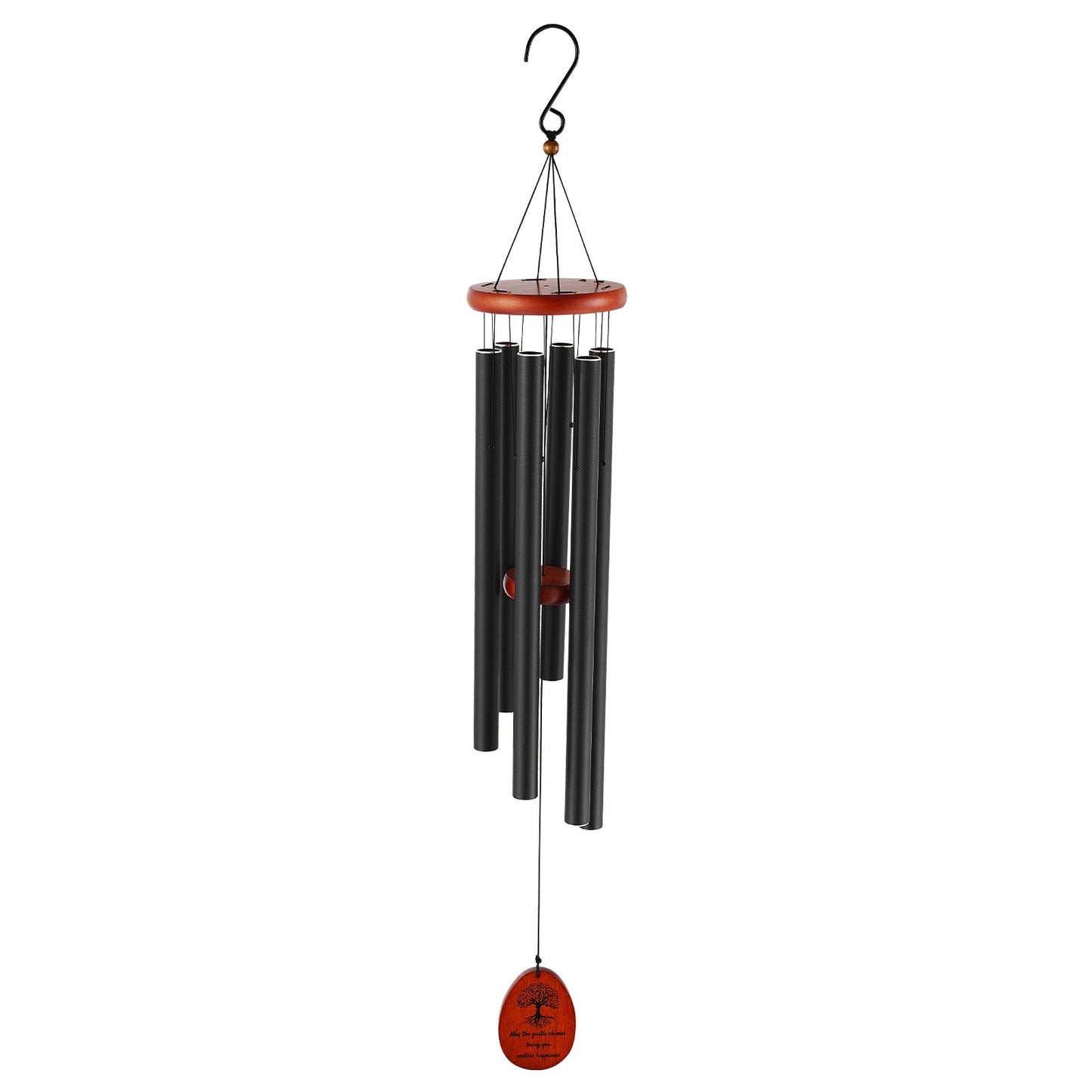 Wind Chimes for Outside, 41 in, Deep Tone Wind Chimes with 6 Tubes, Unique Large Memorial Wind Chimes for Anniversary, Amazing Outdoor Decor for Your Patio, Porch, Garden and Backyard, Black