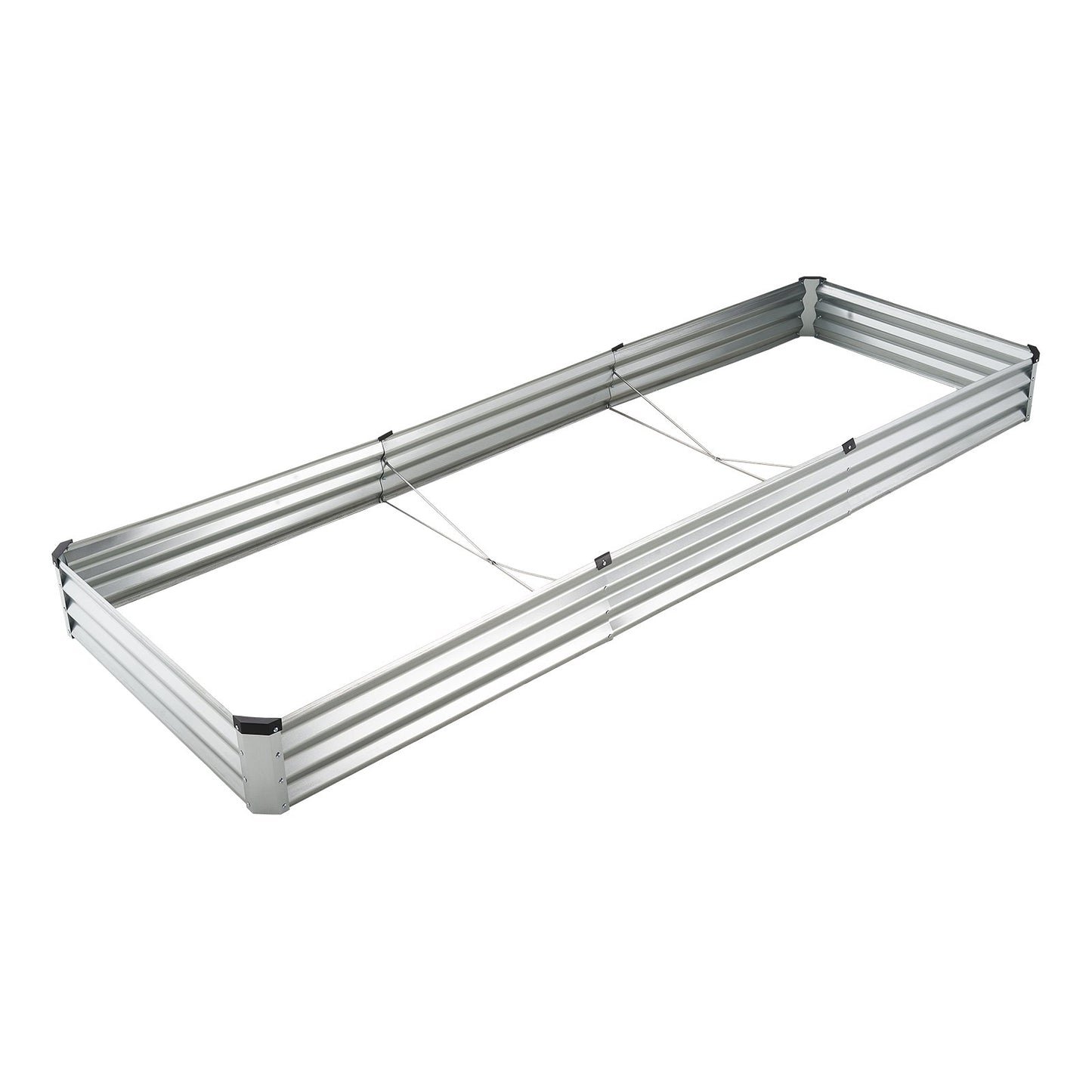Metall-Hochbeet 12x4x1 ft Outdoor Verzinkter Pflanzkasten Silber