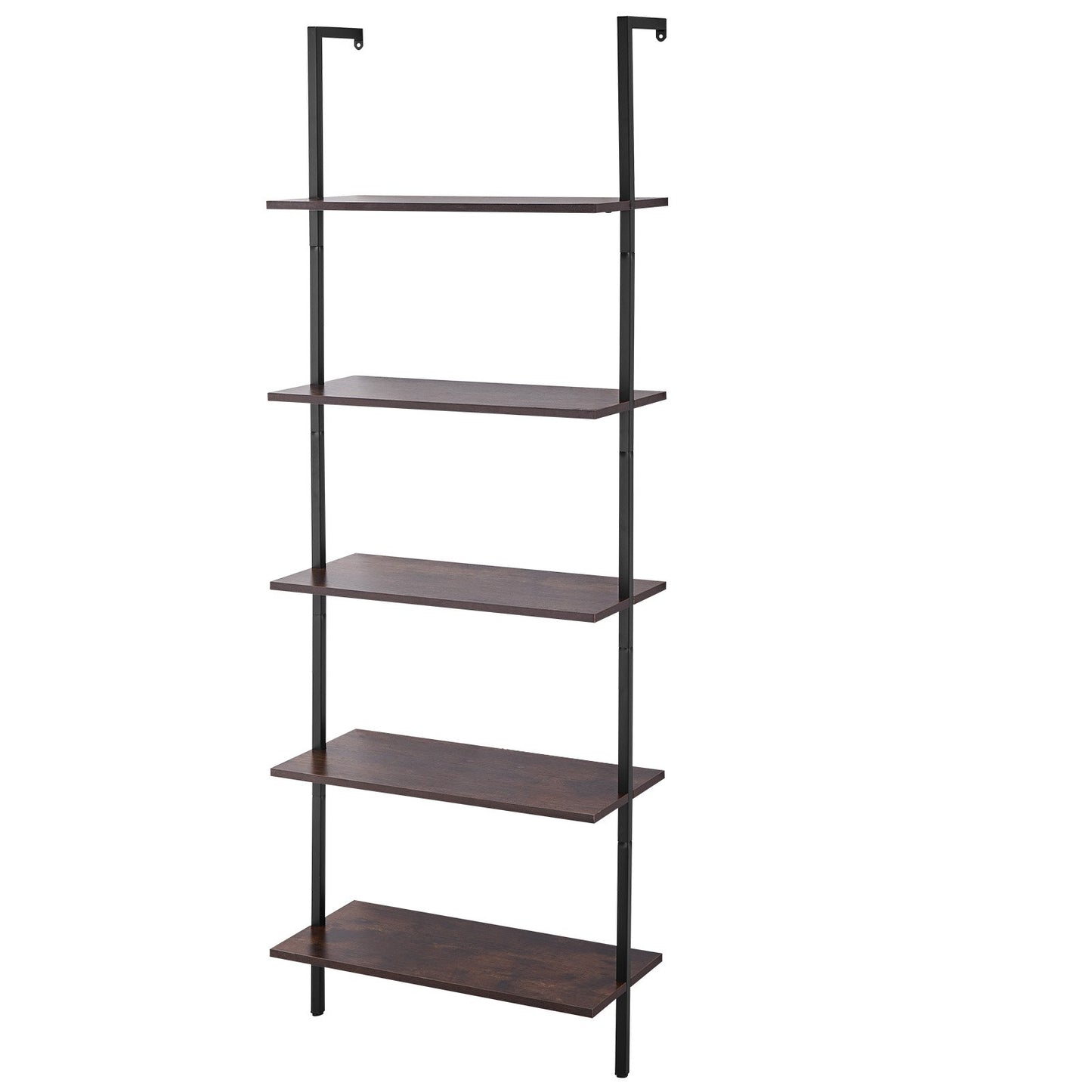 Industrial Square Pipe Shelf 5-Tier 24x11.8 Inch Wall Mount for Bedroom