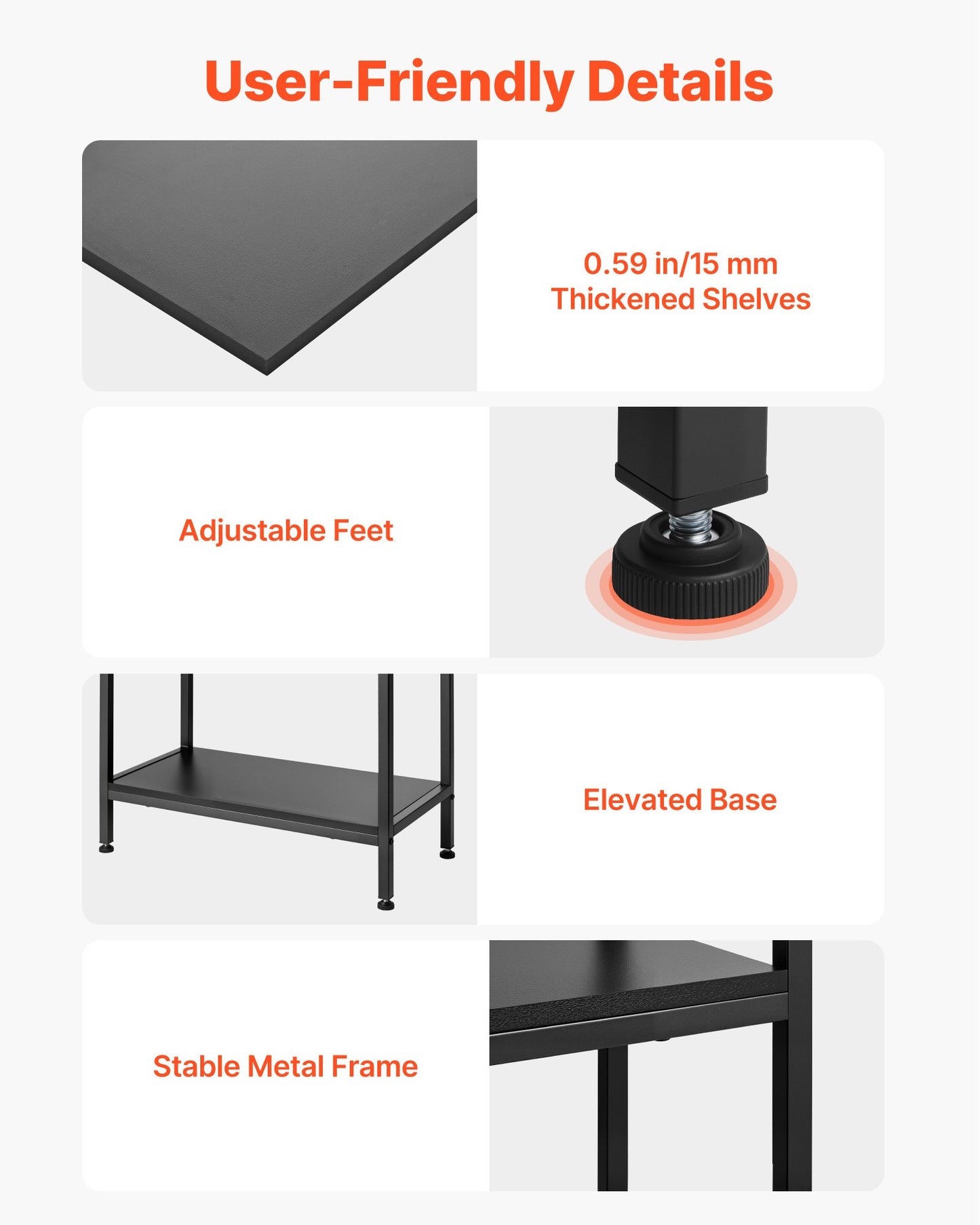 Open Bookshelf, 4-Tier, Arched Bookcase Storage Shelves with Metal Frame, Industrial Metal Book Organizer, Freestanding Display Rack Tall Shelving Unit, for Office, Bedroom, Living Room, Black