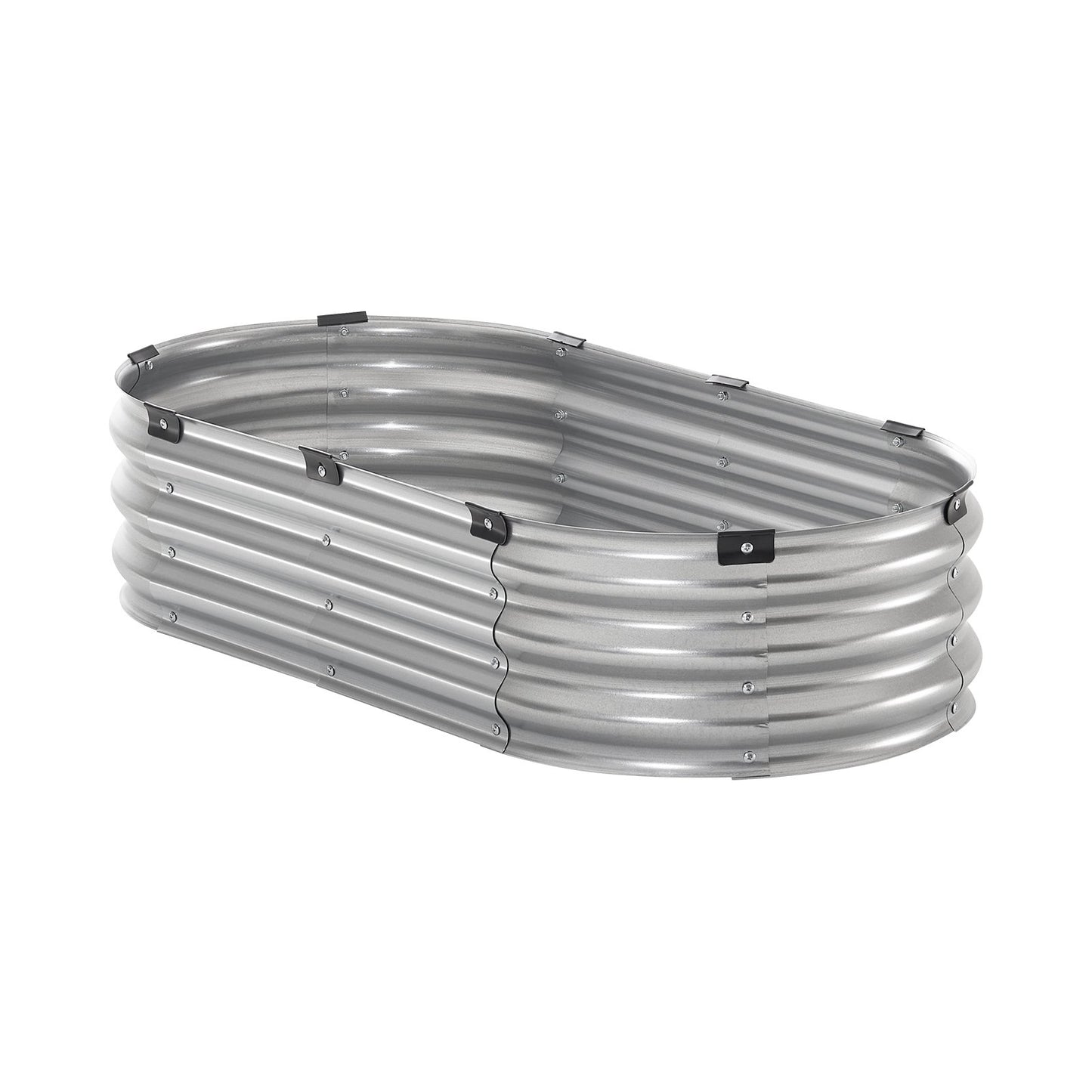 Metall-Hochbeet für den Garten, 1,2 x 6 x 3 m, verzinkter Pflanzkasten für den Außenbereich, silberfarben