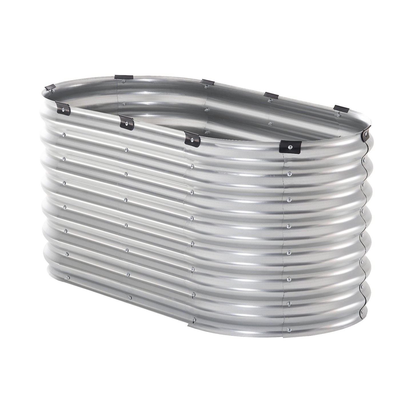 Metall-Hochbeet, 4 x 2 x 2 Fuß, verzinkter Pflanzkasten für den Außenbereich, silberfarben