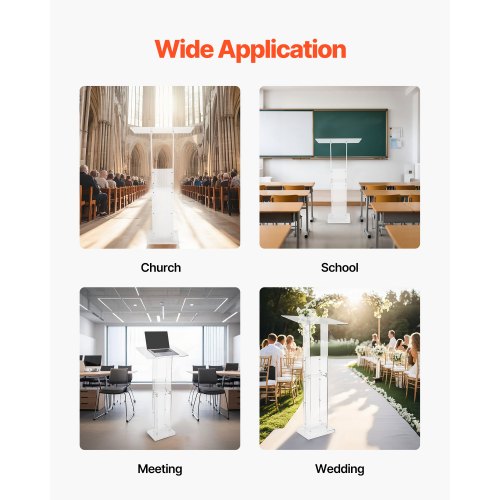 Podium Stand 50 Zoll Tragbare Acryl Lesen Pultner Lagerung Breite Lesen Oberfläche