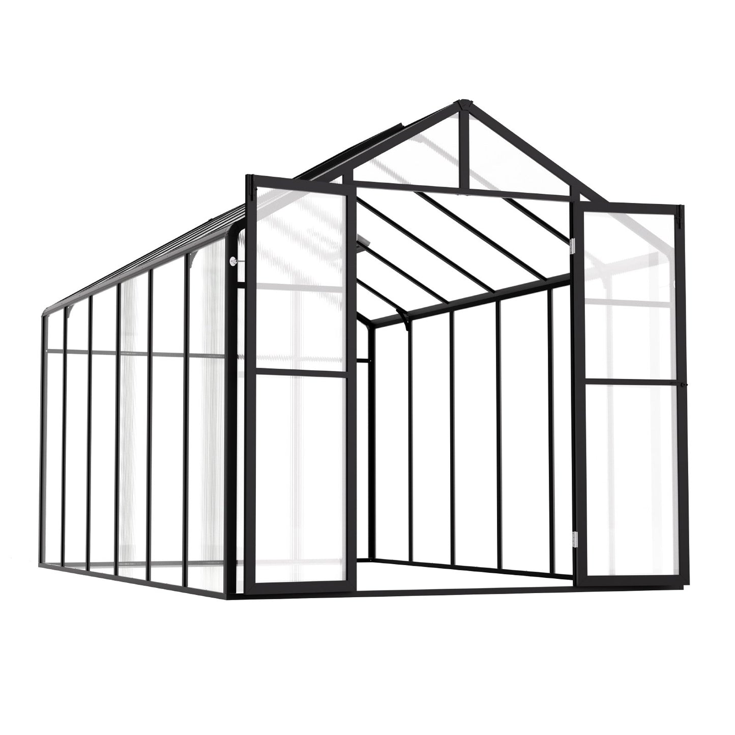 Polykarbonatväxthus 8 x 12 Ft Outdoor Walk-in Växthus för trädgård