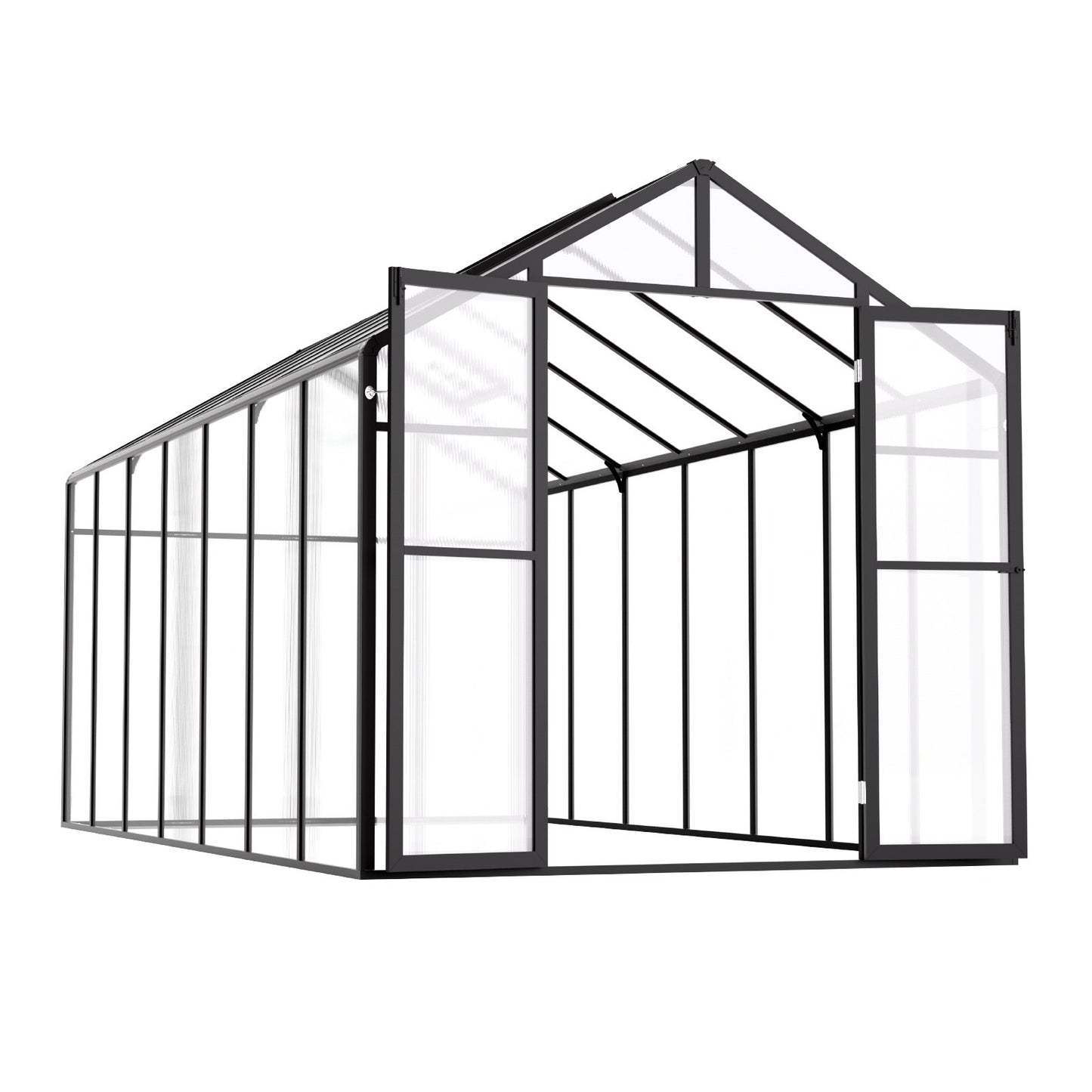 Polycarbonate Greenhouse 8 x 14 Ft Outdoor Walk-in Greenhouse for Garden